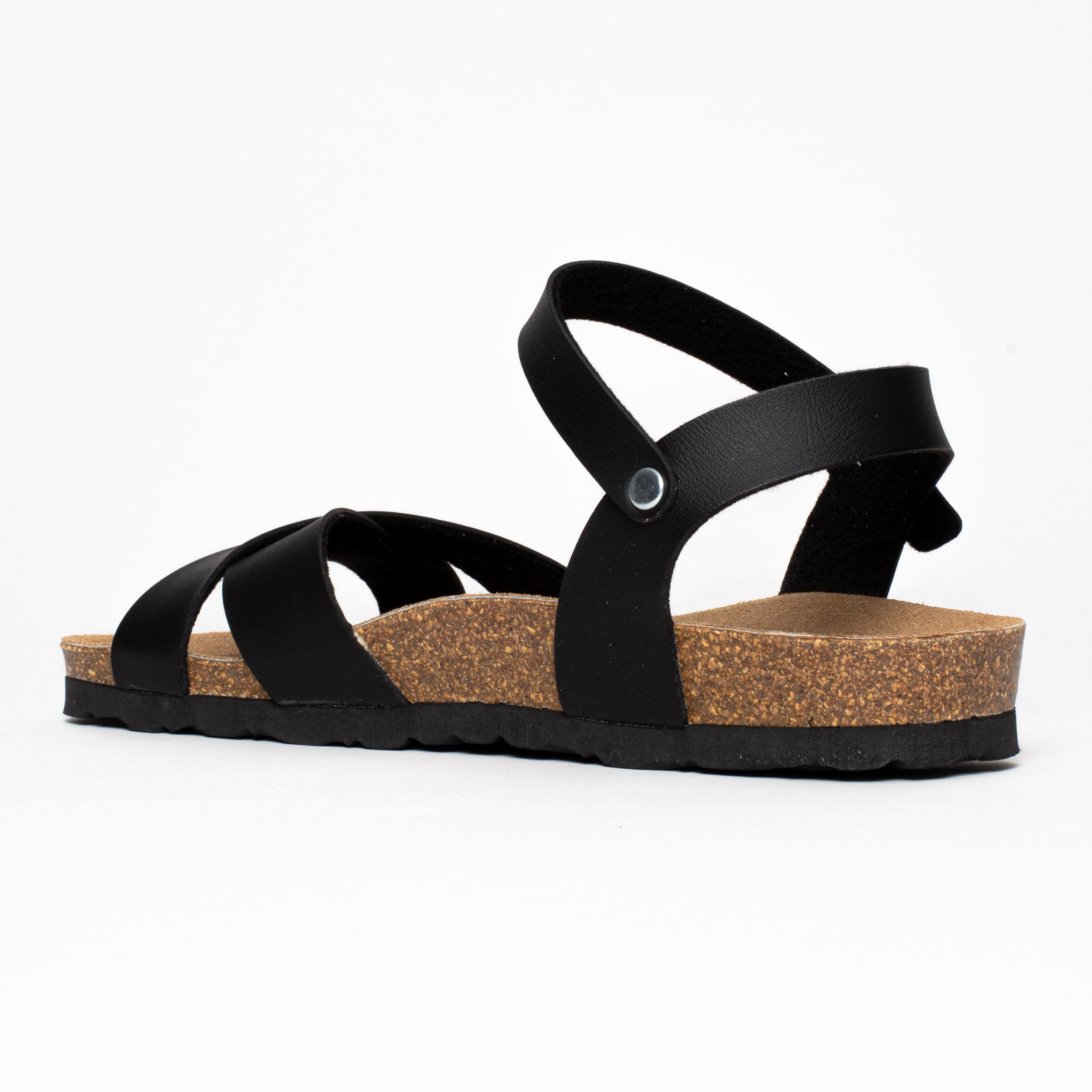 Vallado Black Multi-Strap Sandals