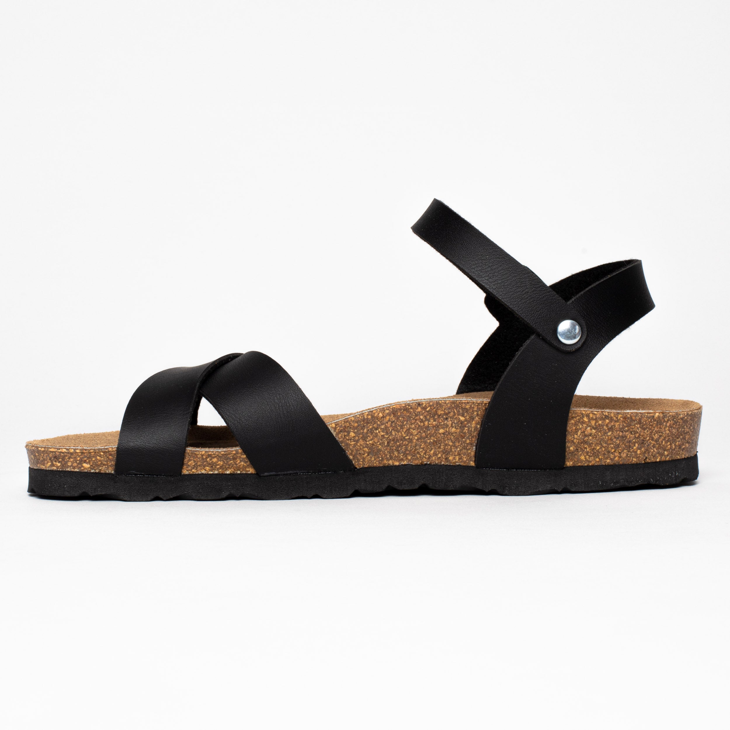 Vallado Black Multi-Strap Sandals