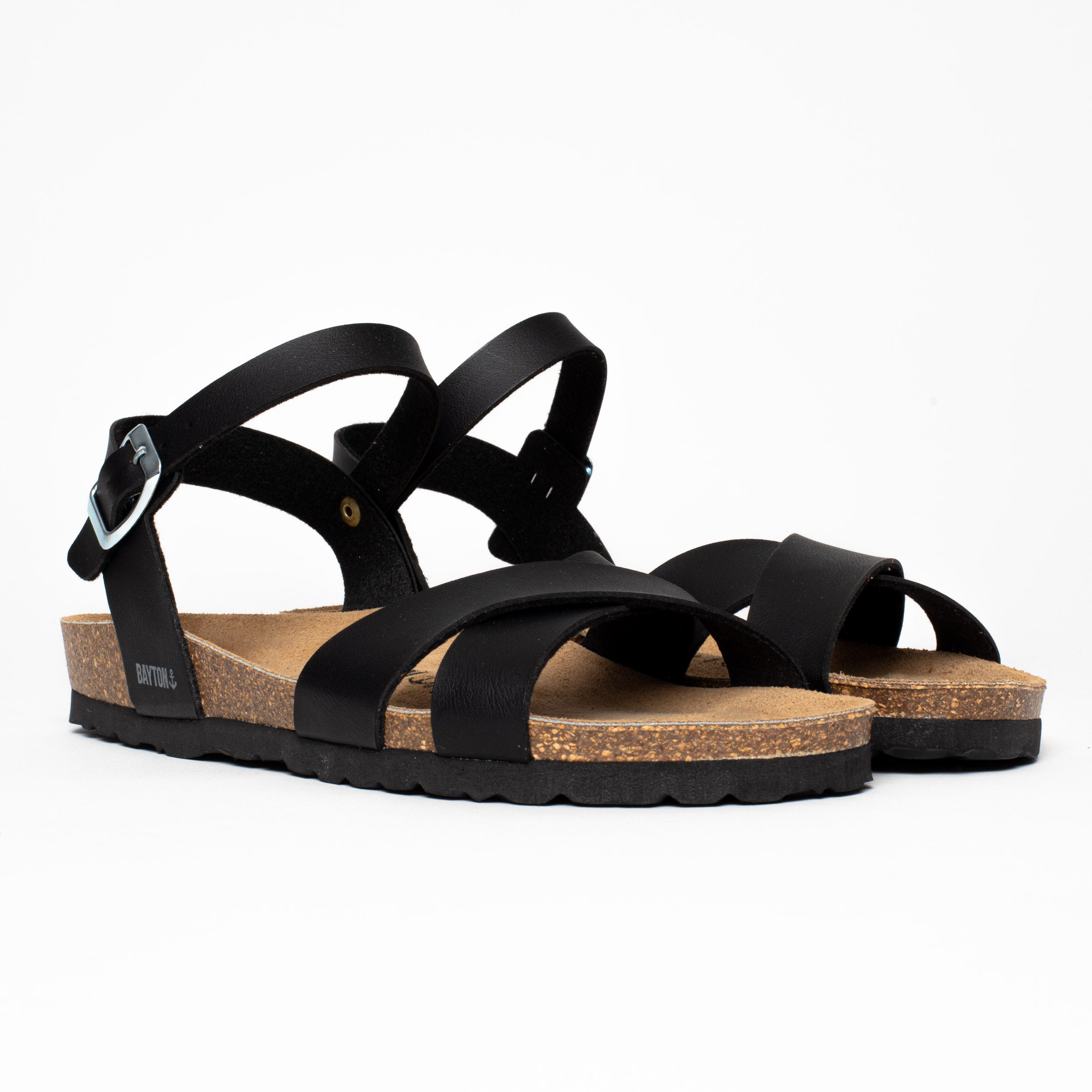 Vallado Black Multi-Strap Sandals