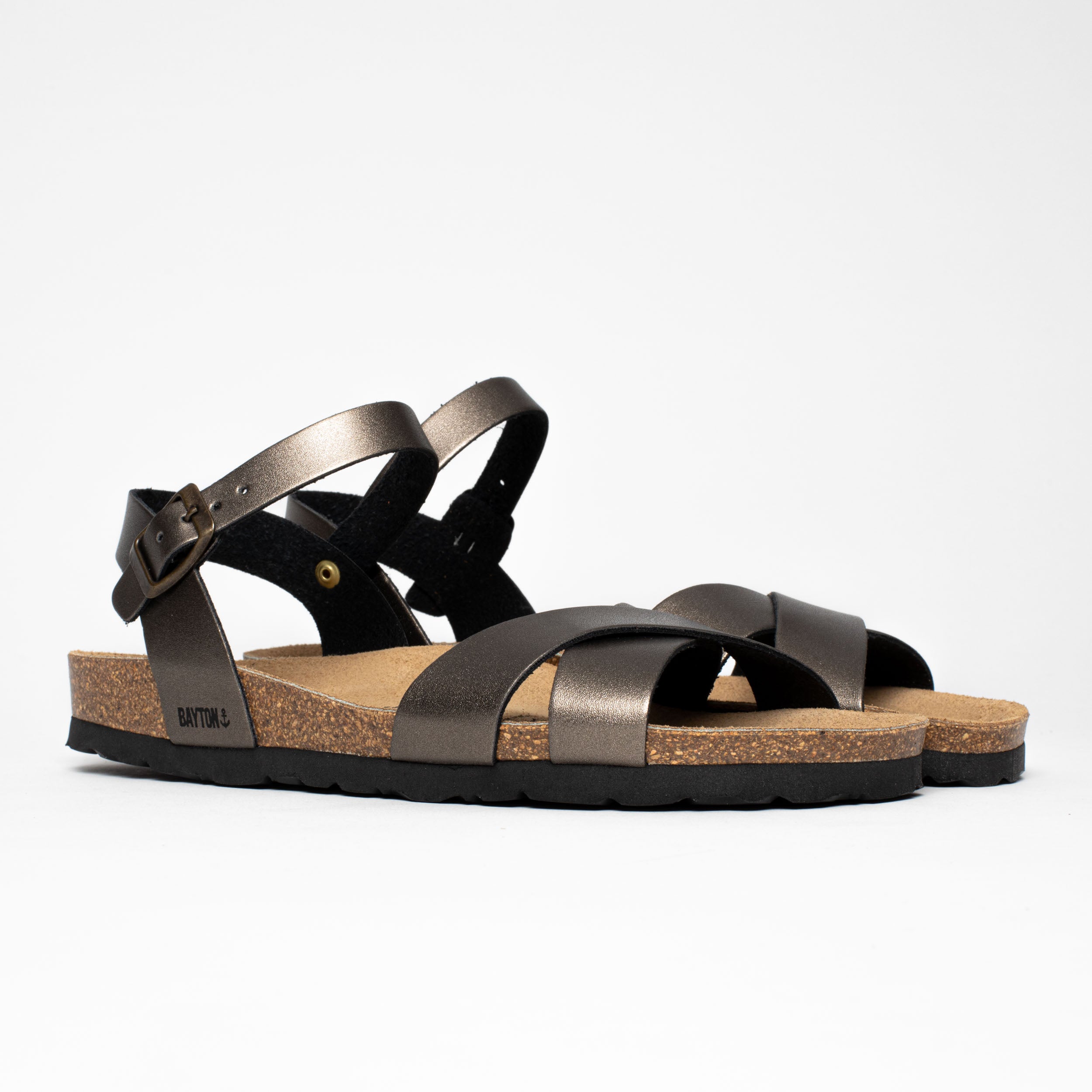 Vallado Pewter Multi-Strap Sandals