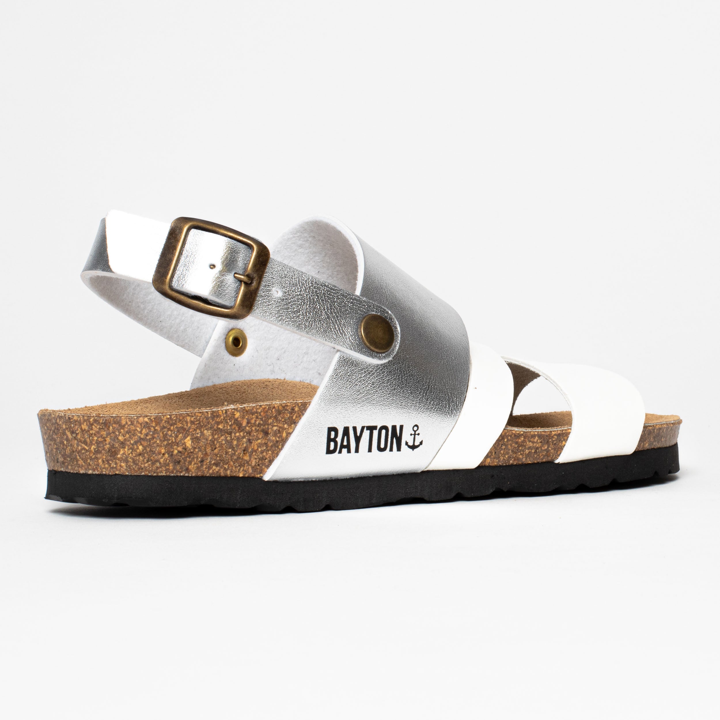 Vitoria White and Silver Multi-Strap Sandals