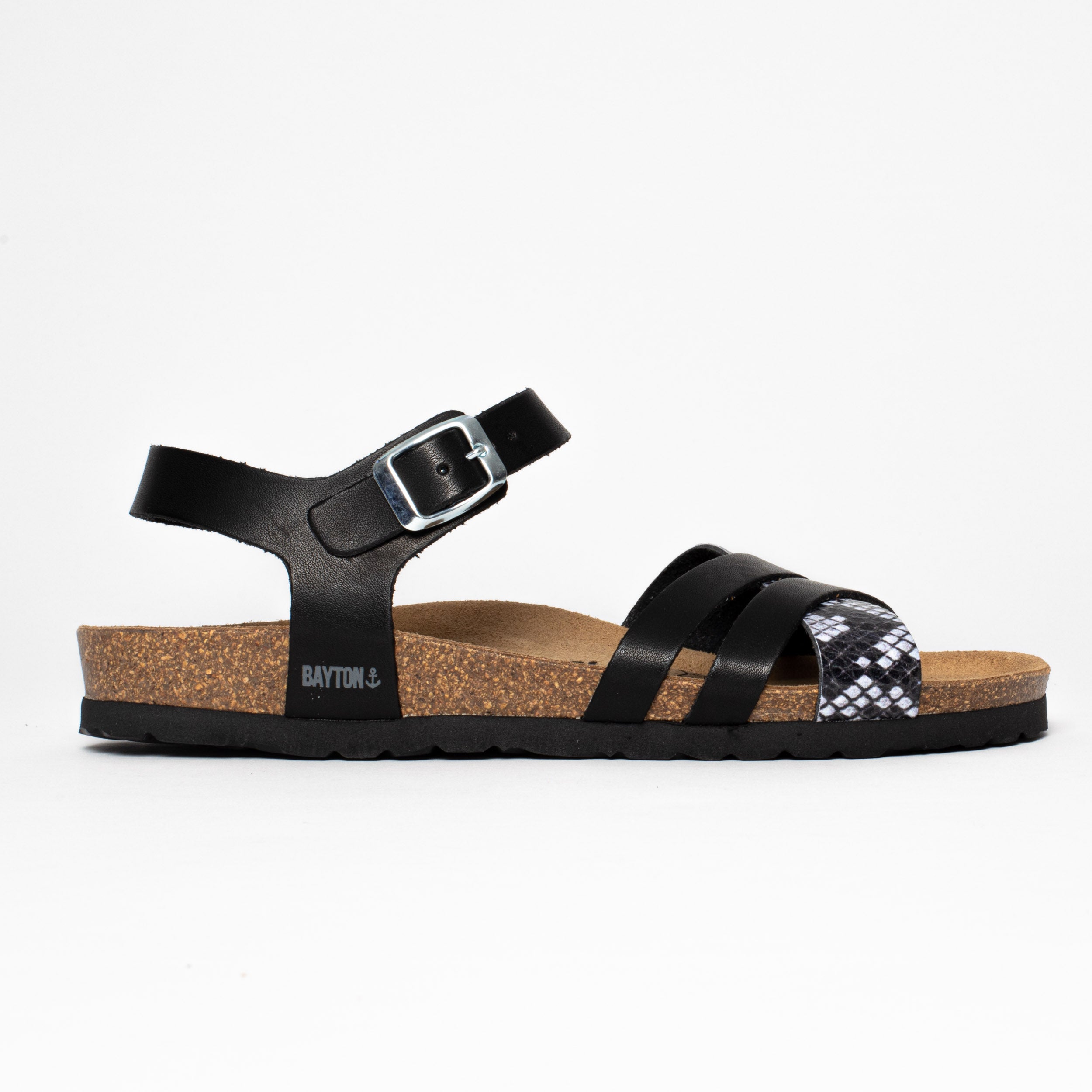 Denia Black Multi-Strap Sandals