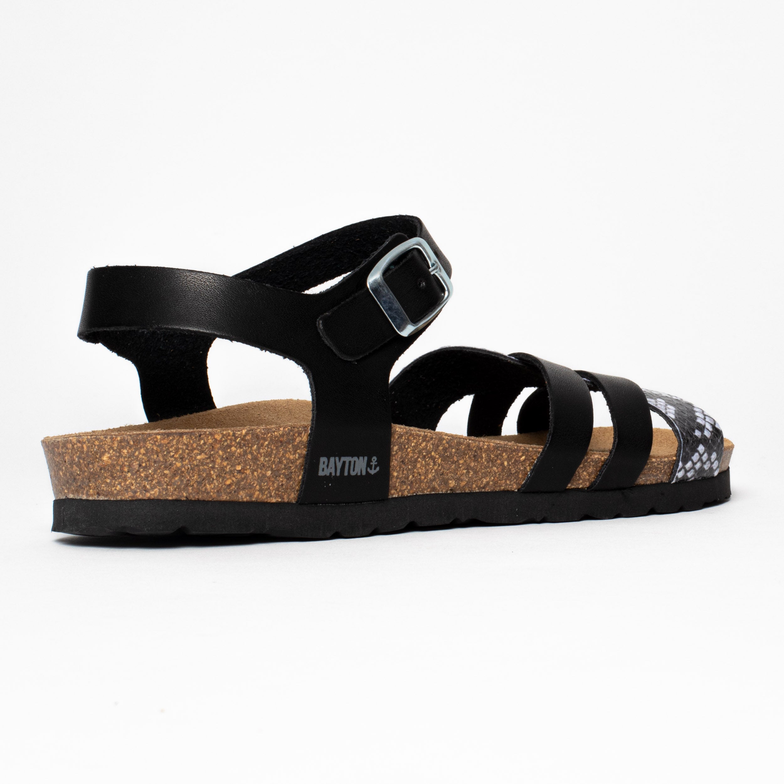 Denia Black Multi-Strap Sandals