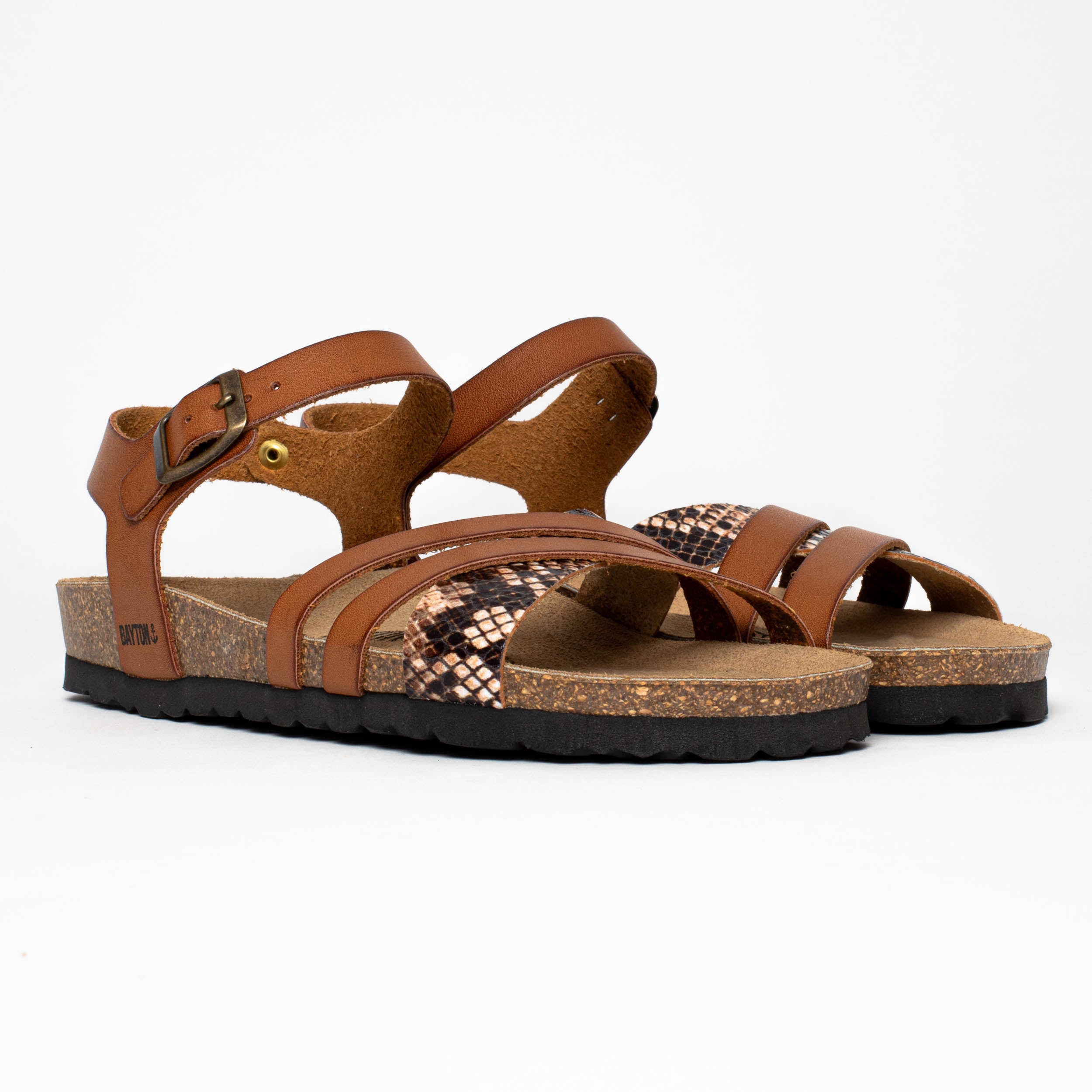 Denia Tan Multi-Strap Sandals