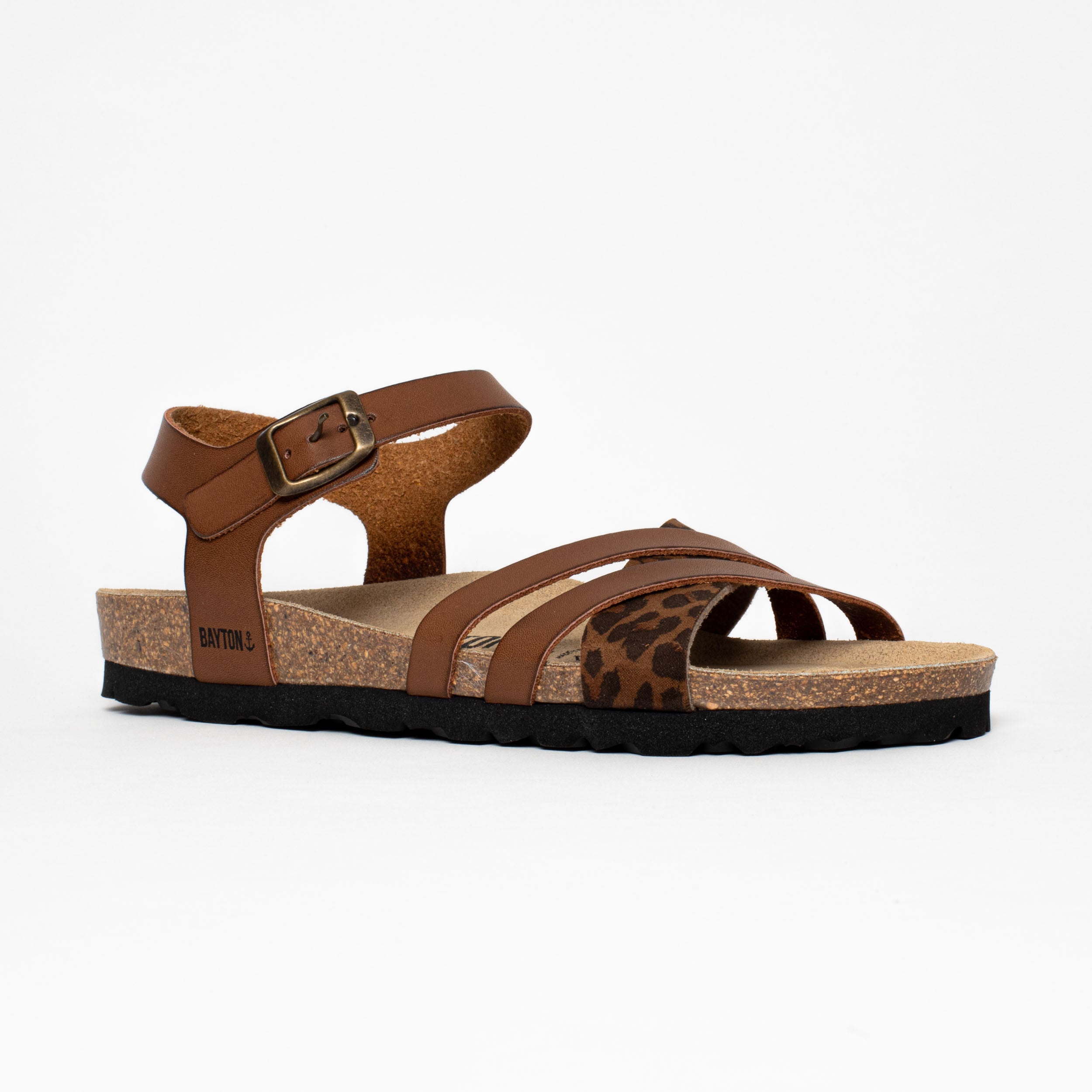 Denia Camel Multi-Strap Sandals