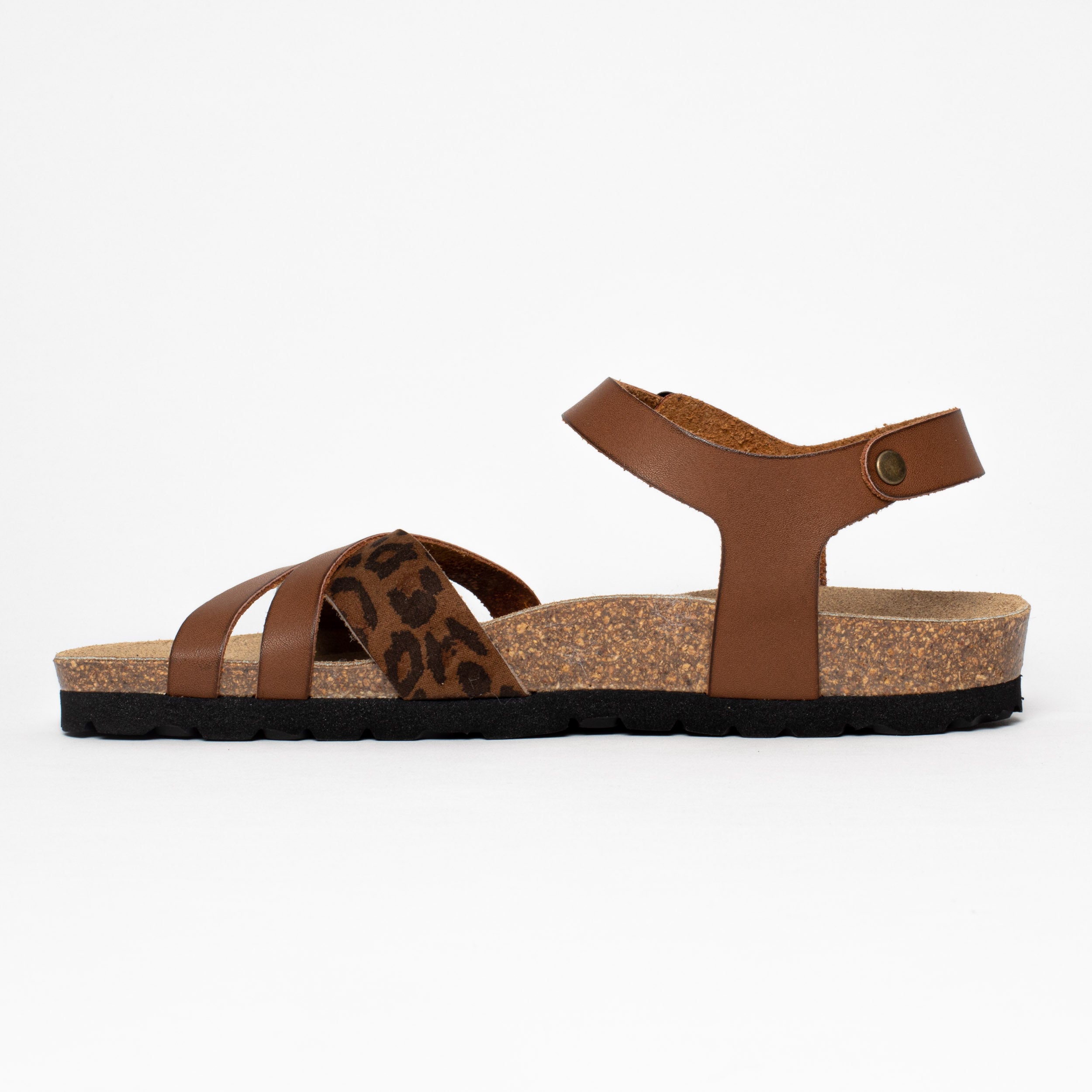 Denia Camel Multi-Strap Sandals