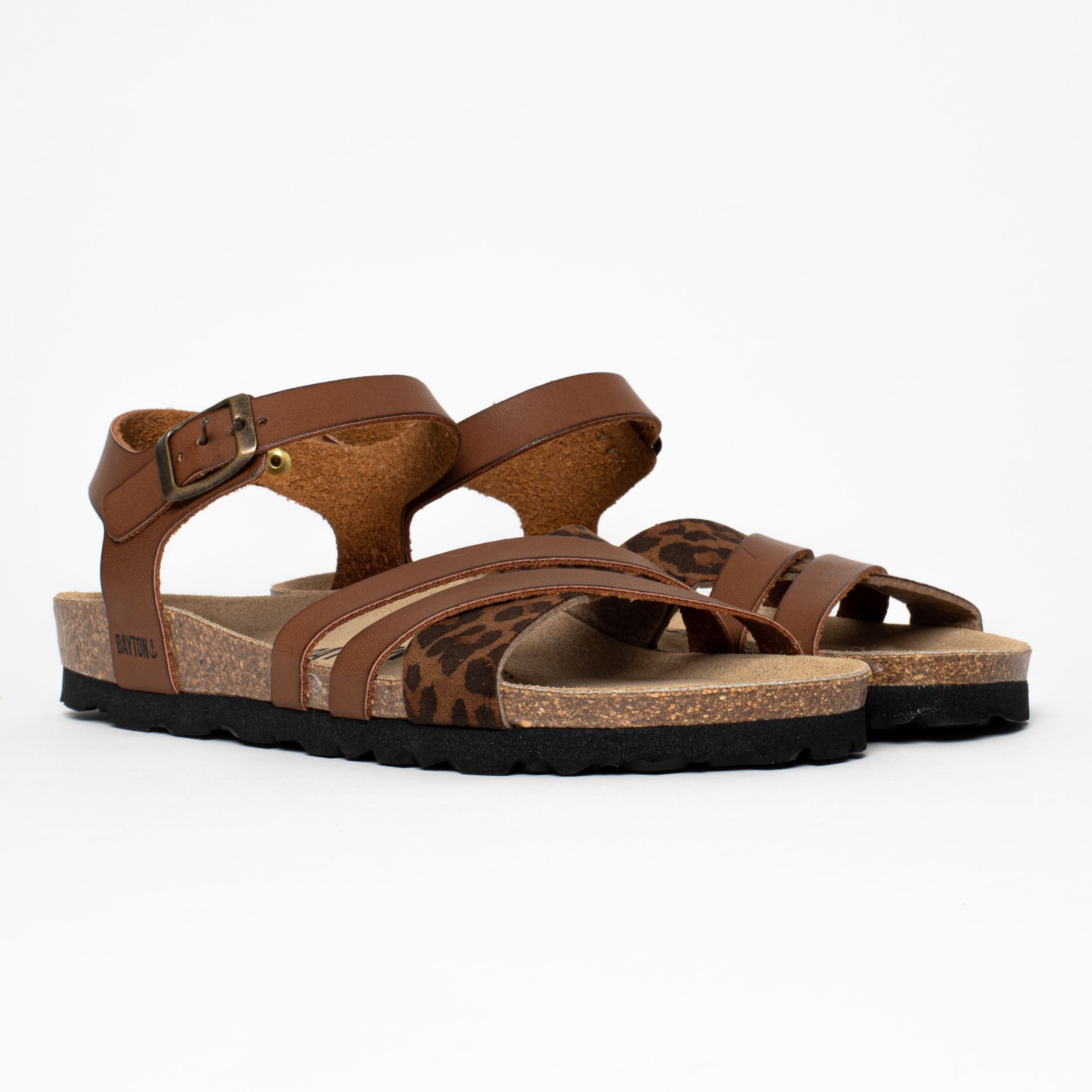 Denia Camel Multi-Strap Sandals