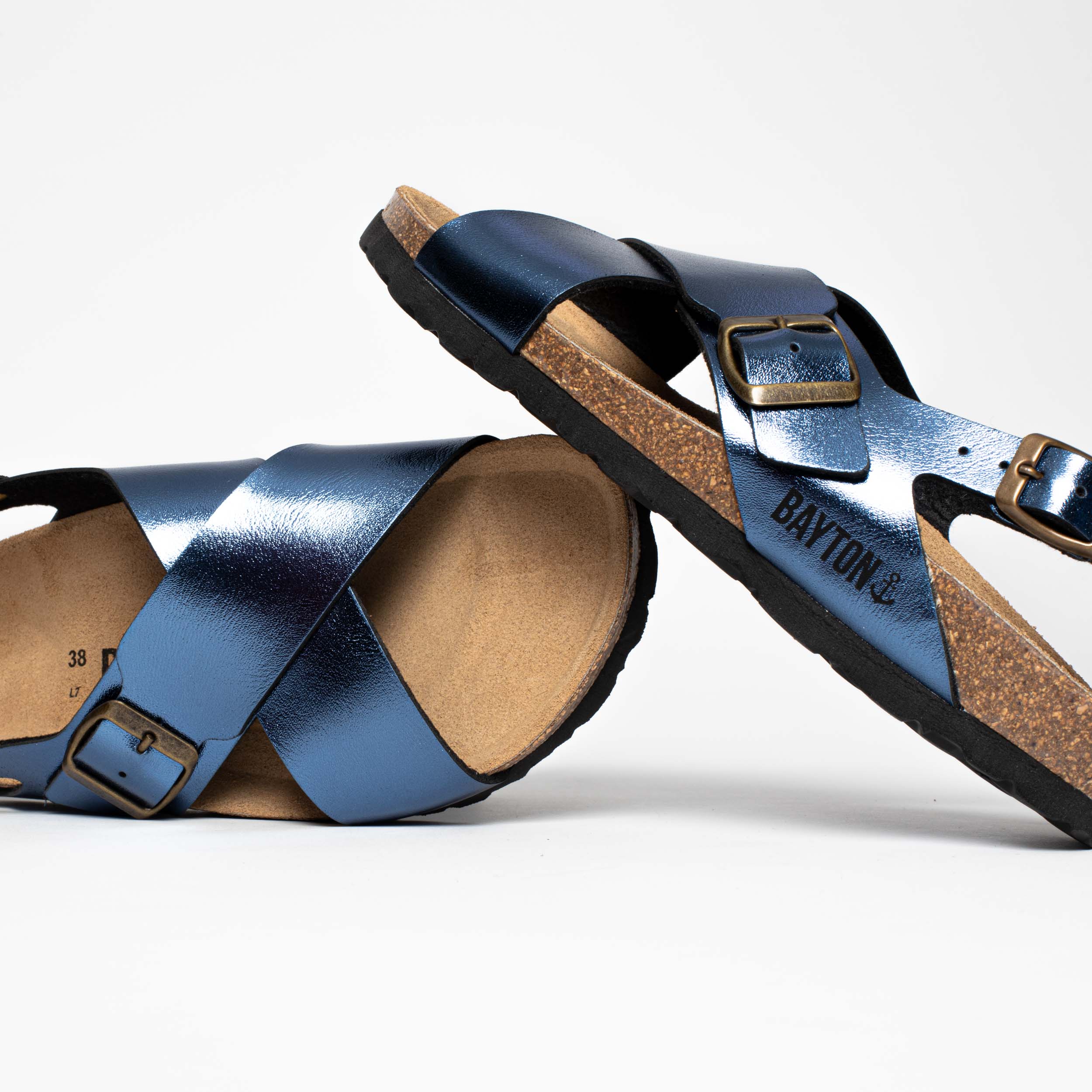 Cantabria Navy Blue Multi-Strap Sandals