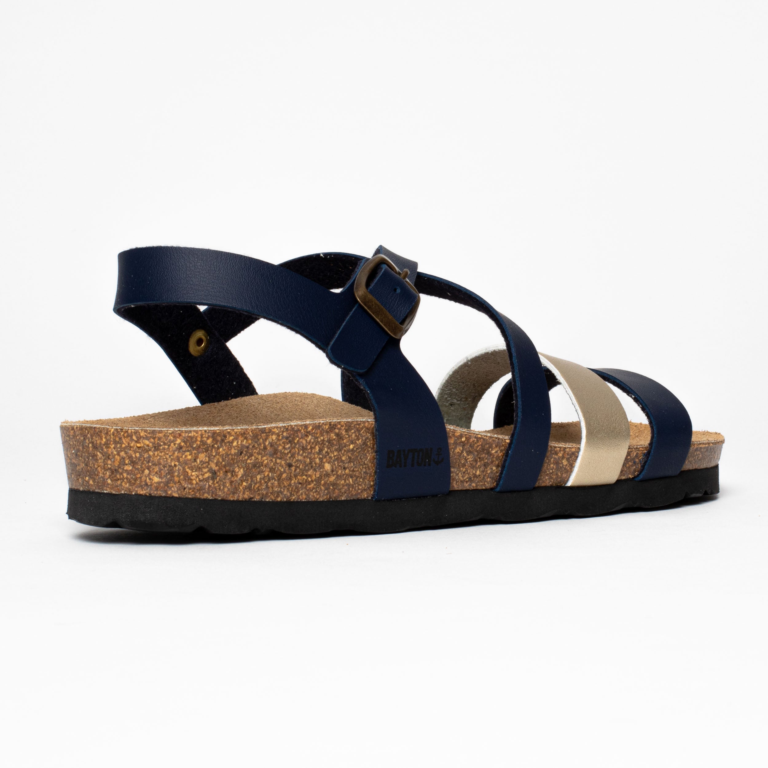 Gerone Navy Blue Multi-Strap Sandals