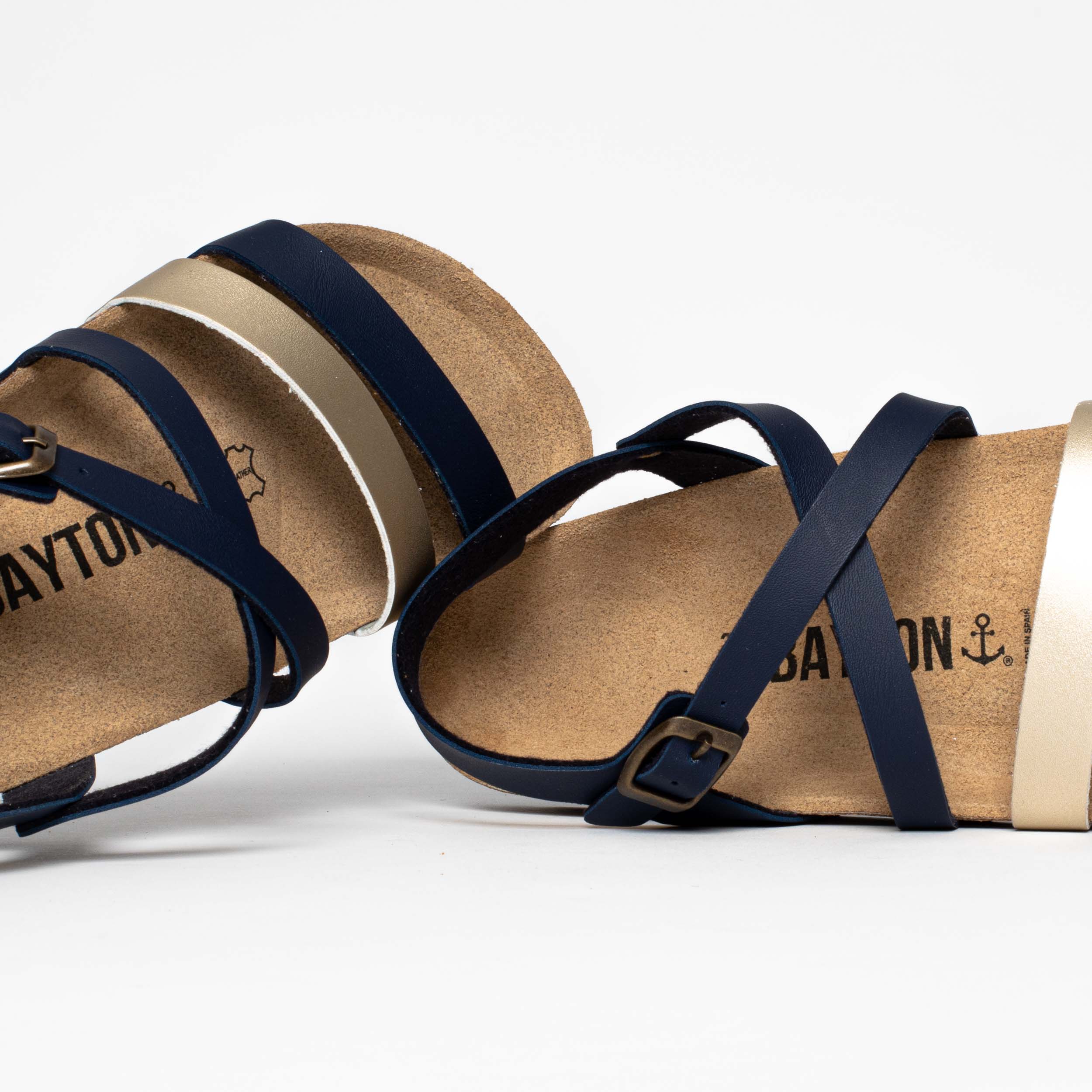 Gerone Navy Blue Multi-Strap Sandals