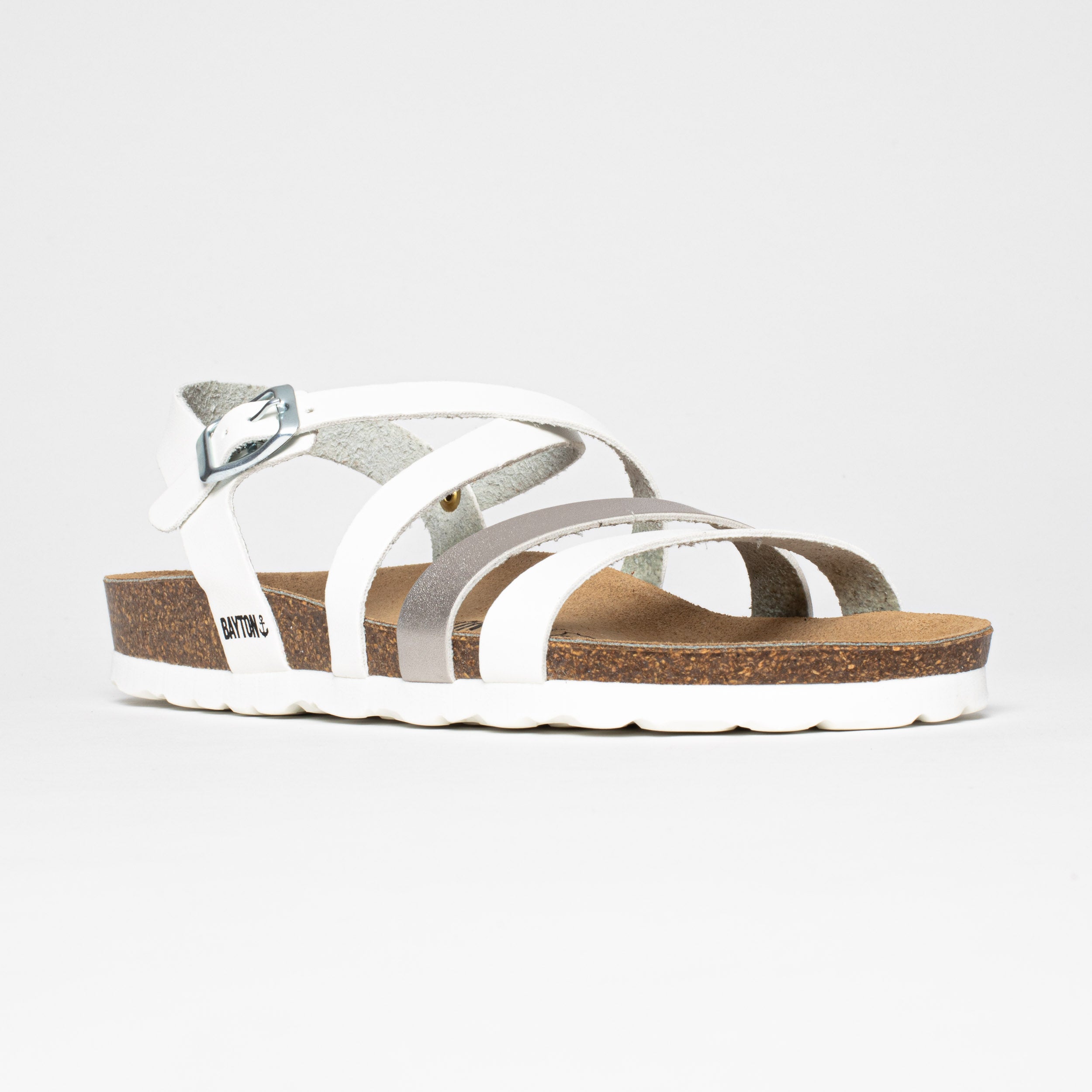 Gerone White Multi-Strap Sandals