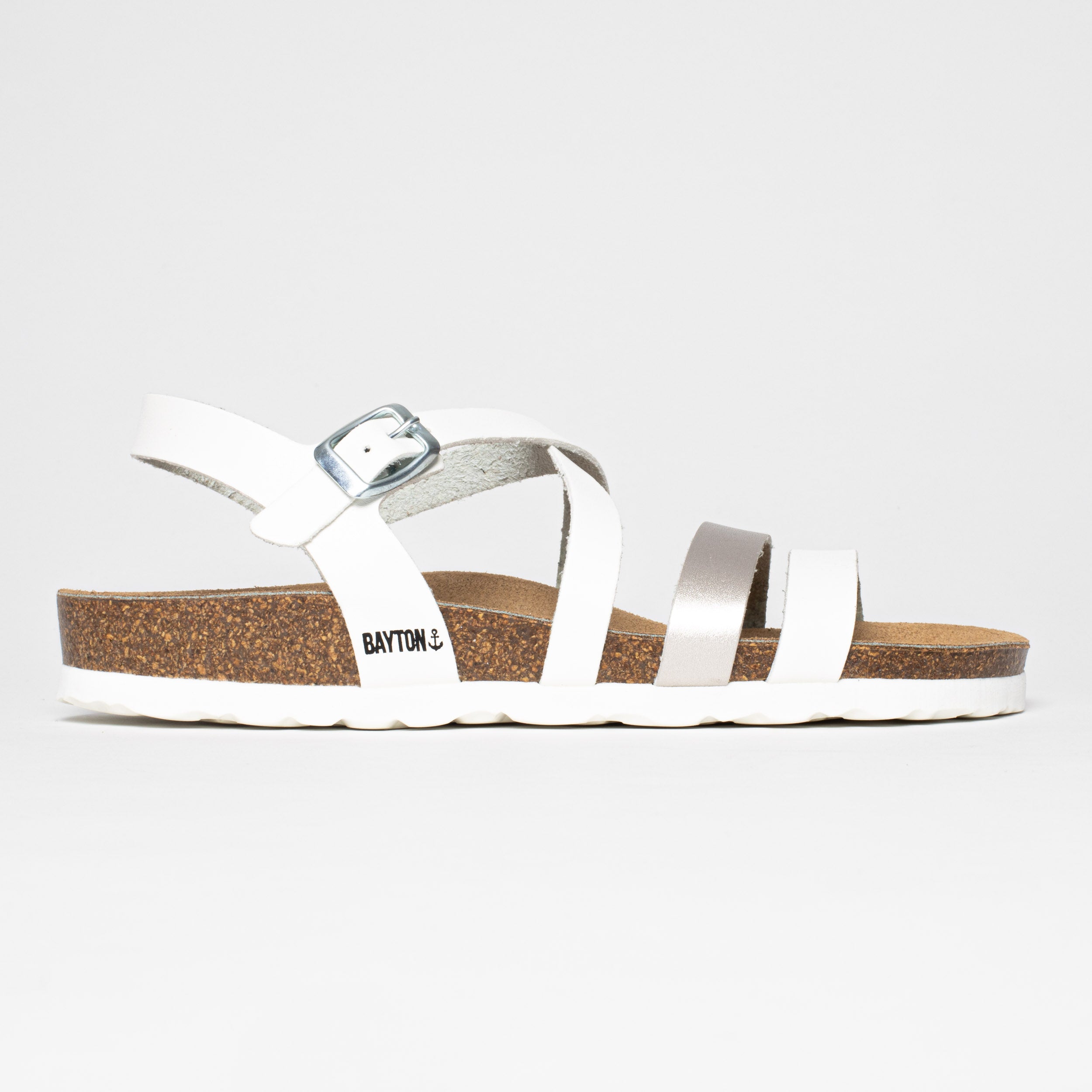 Gerone White Multi-Strap Sandals