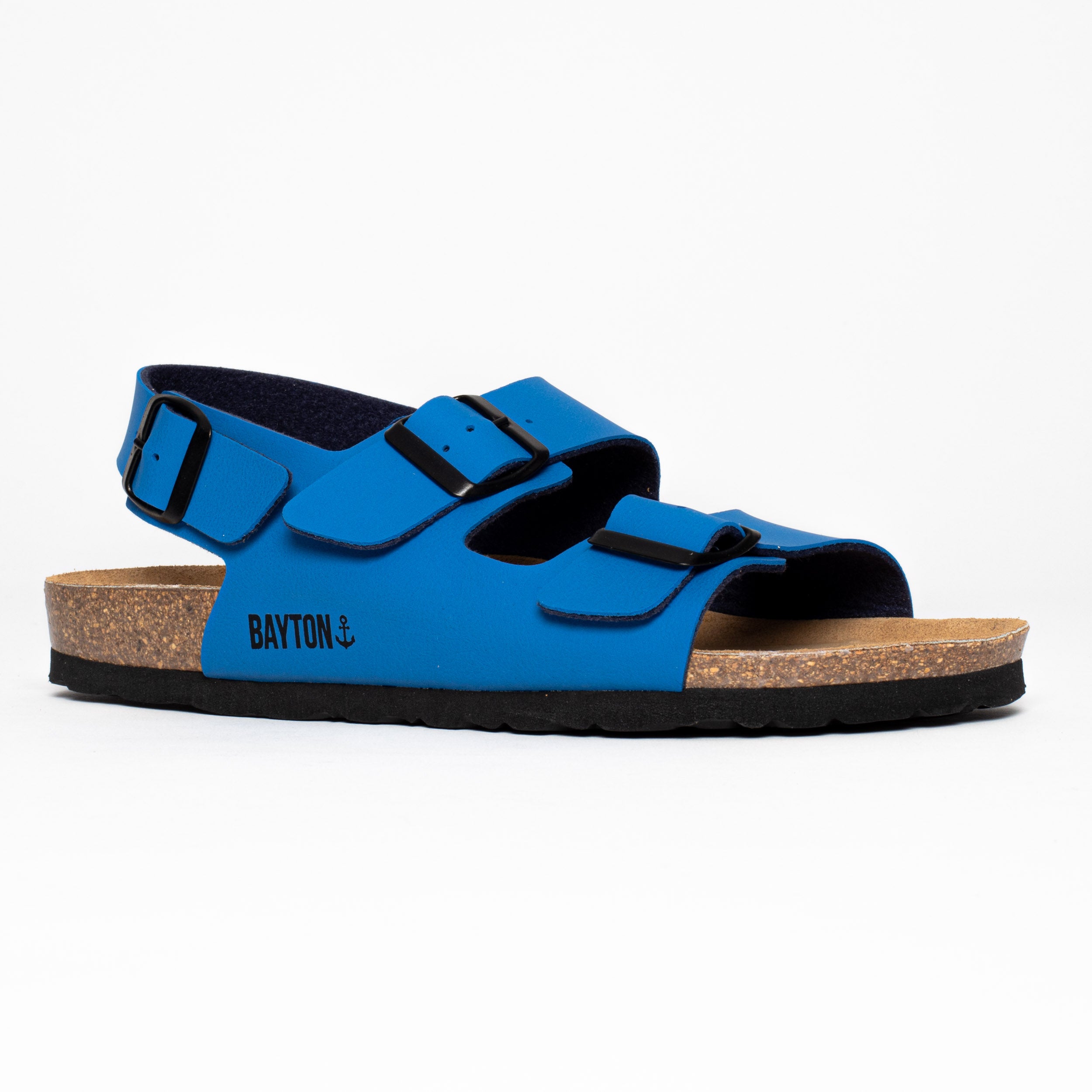 Sandalias Achille con múltiples tiras en azul pato