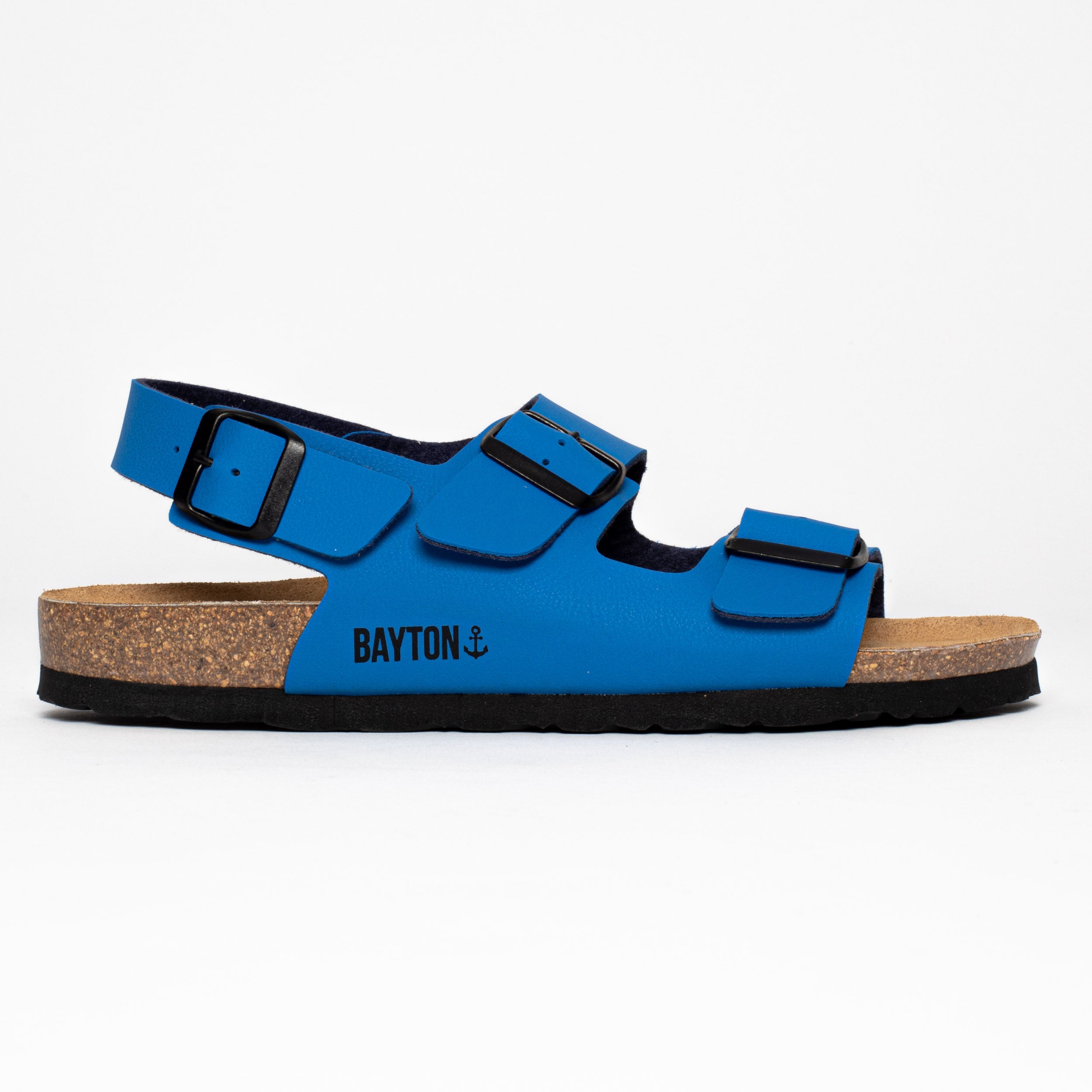 Sandalias Achille con múltiples tiras en azul pato