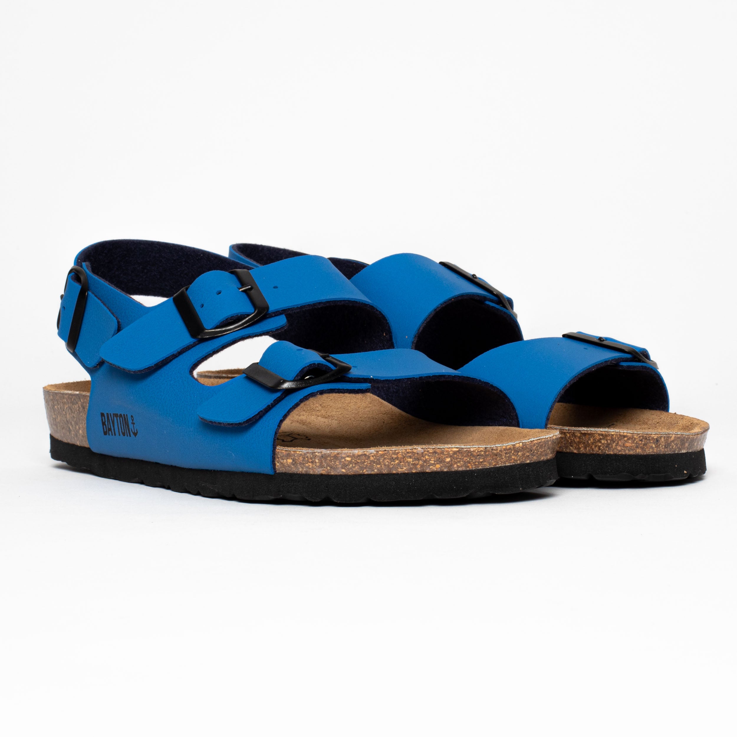 Sandalias Achille con múltiples tiras en azul pato