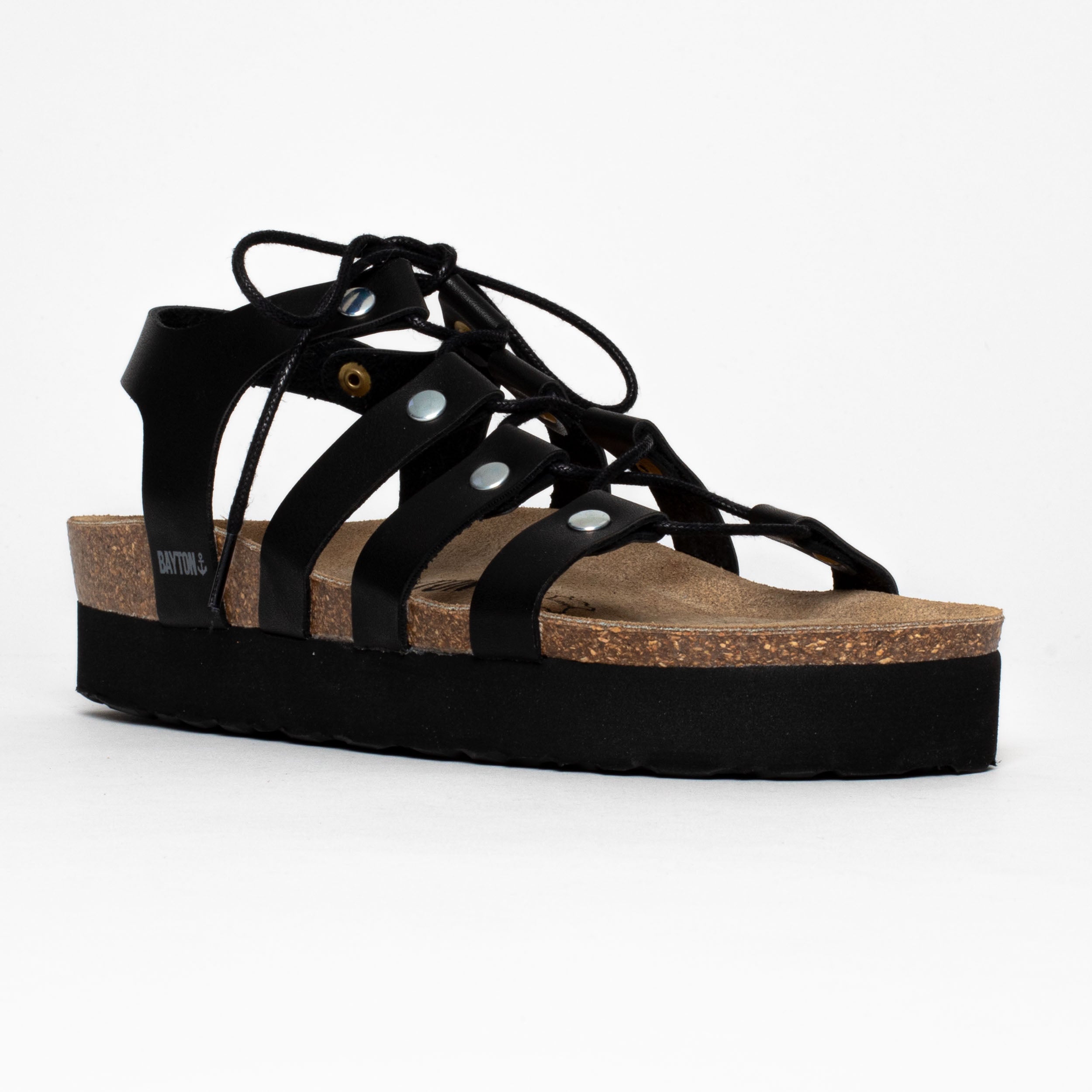 Jaen Black Platform Sandals