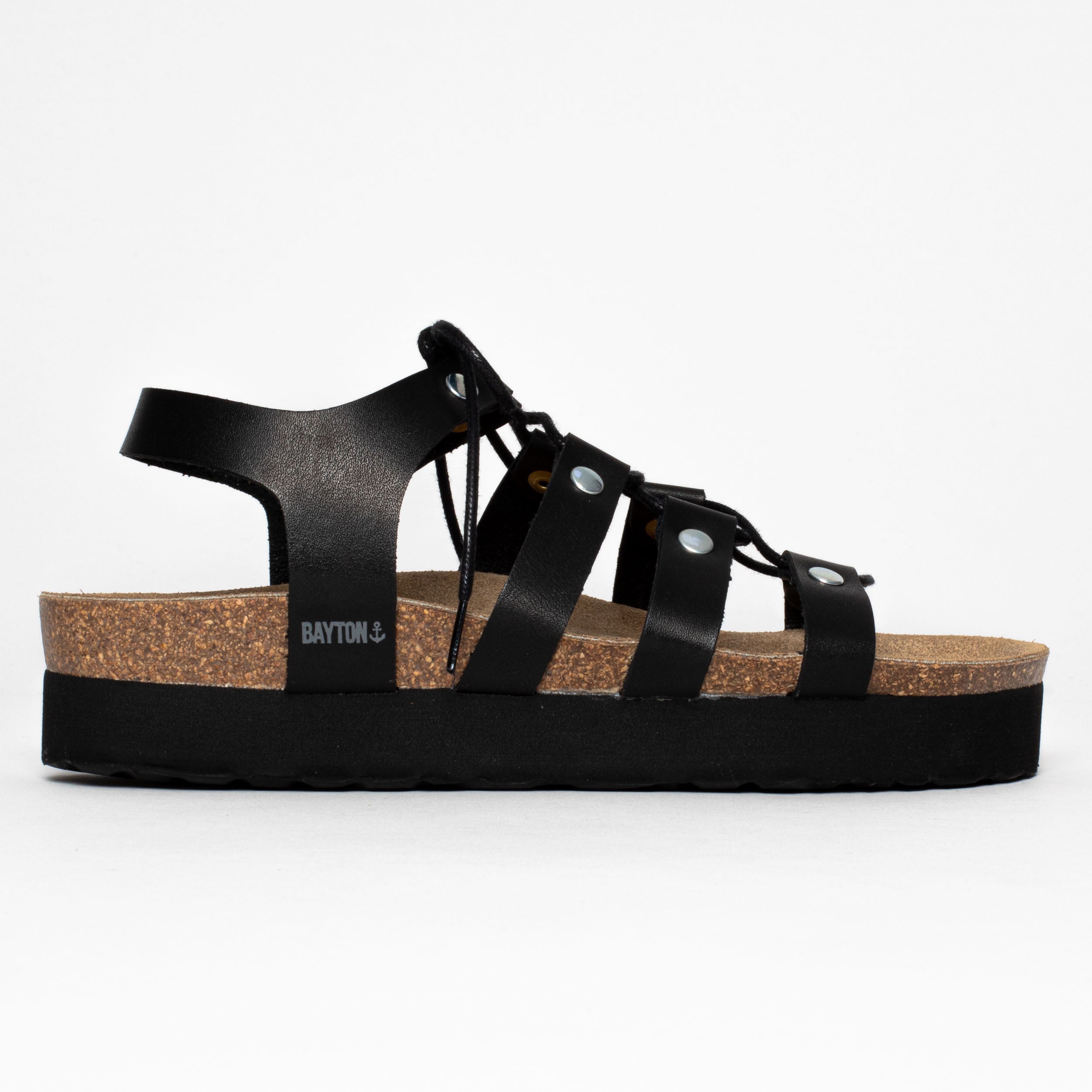 Jaen Black Platform Sandals