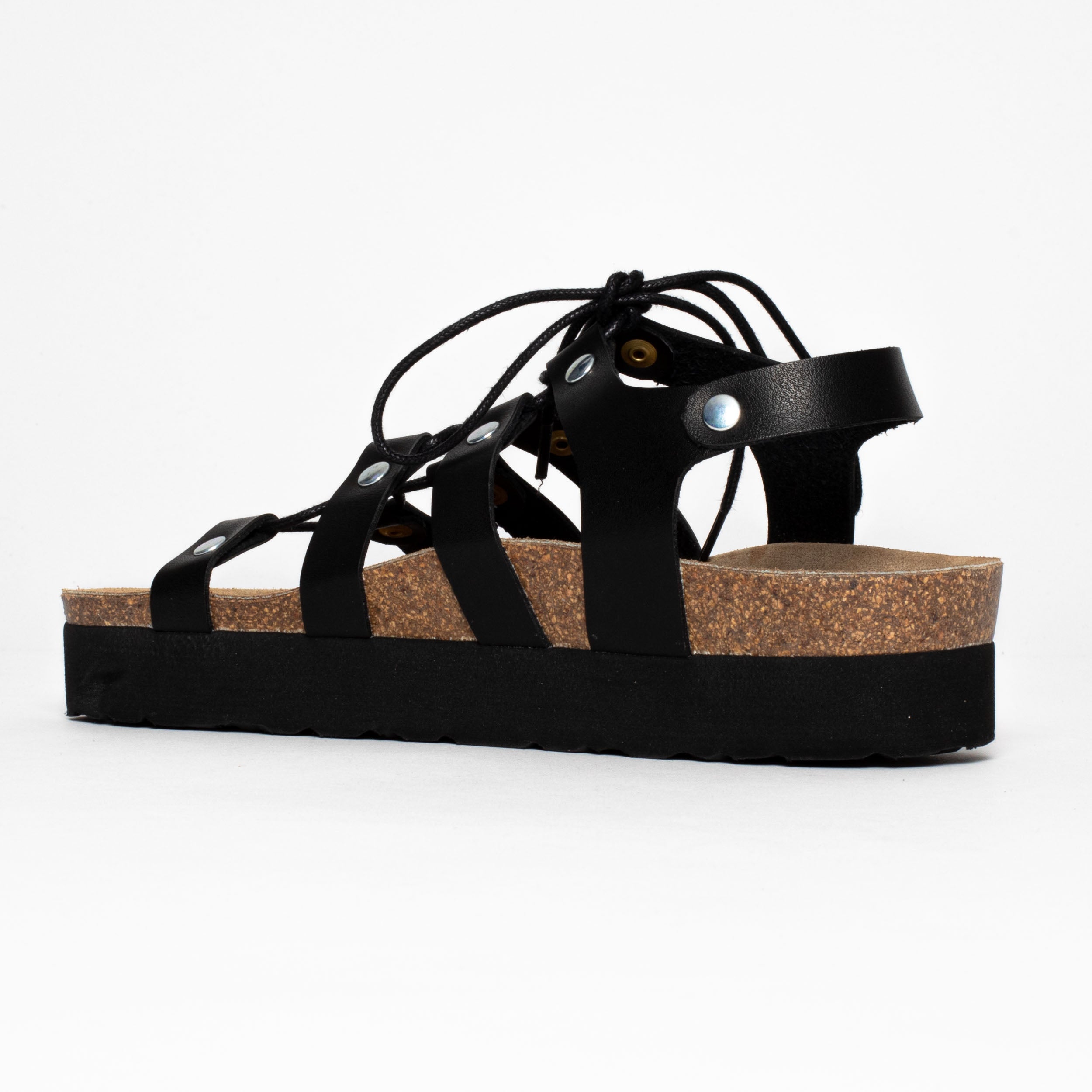 Jaen Black Platform Sandals