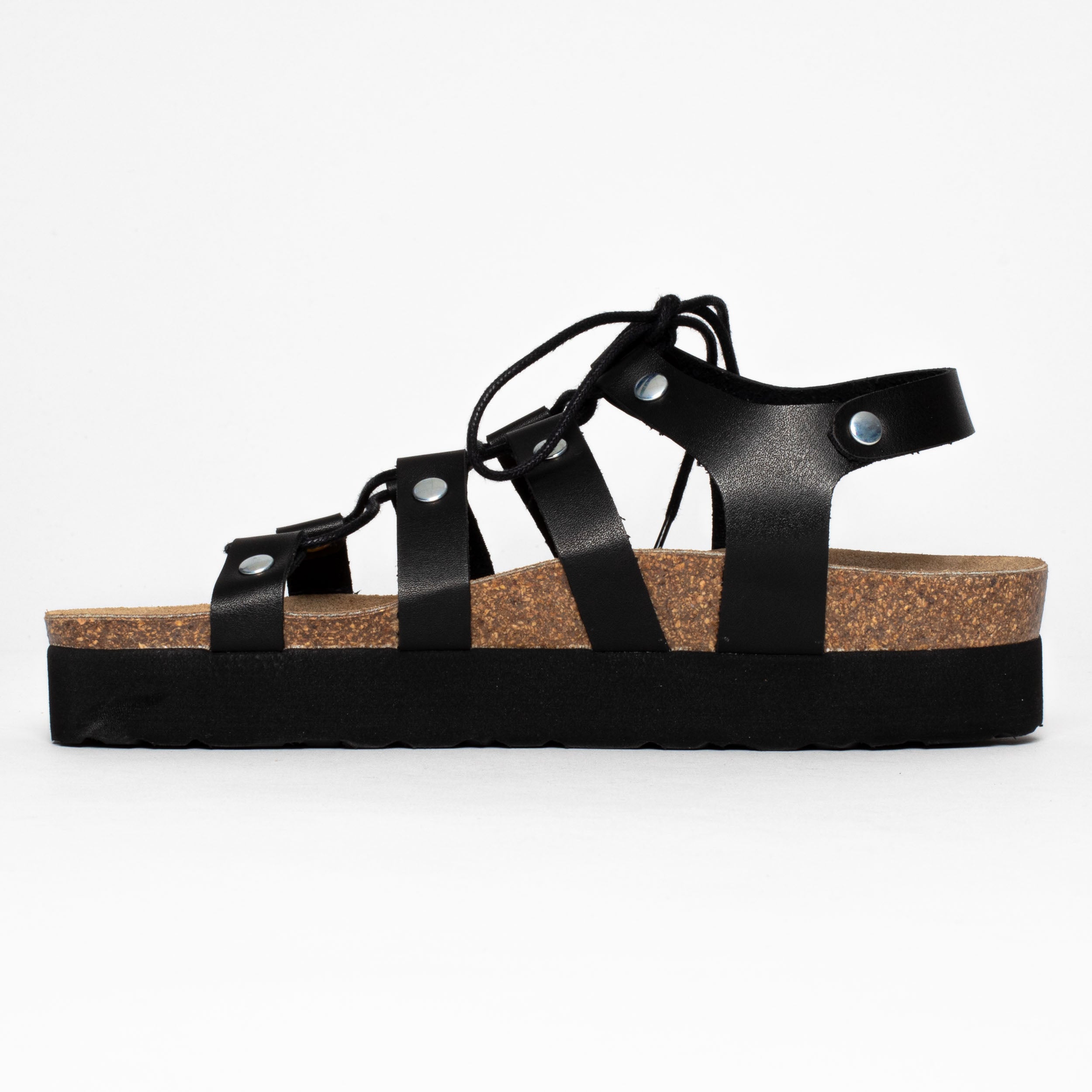 Jaen Black Platform Sandals