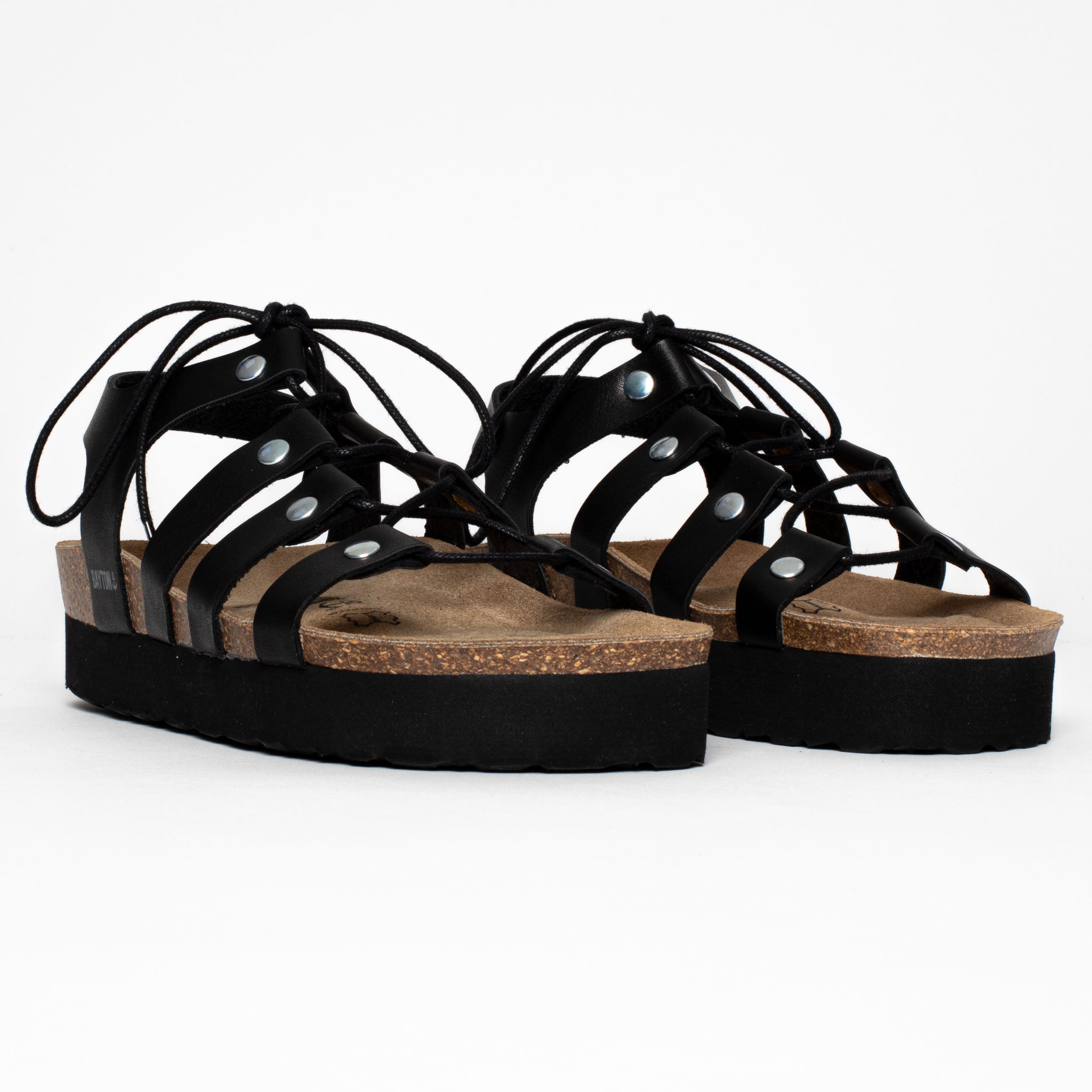 Jaen Black Platform Sandals