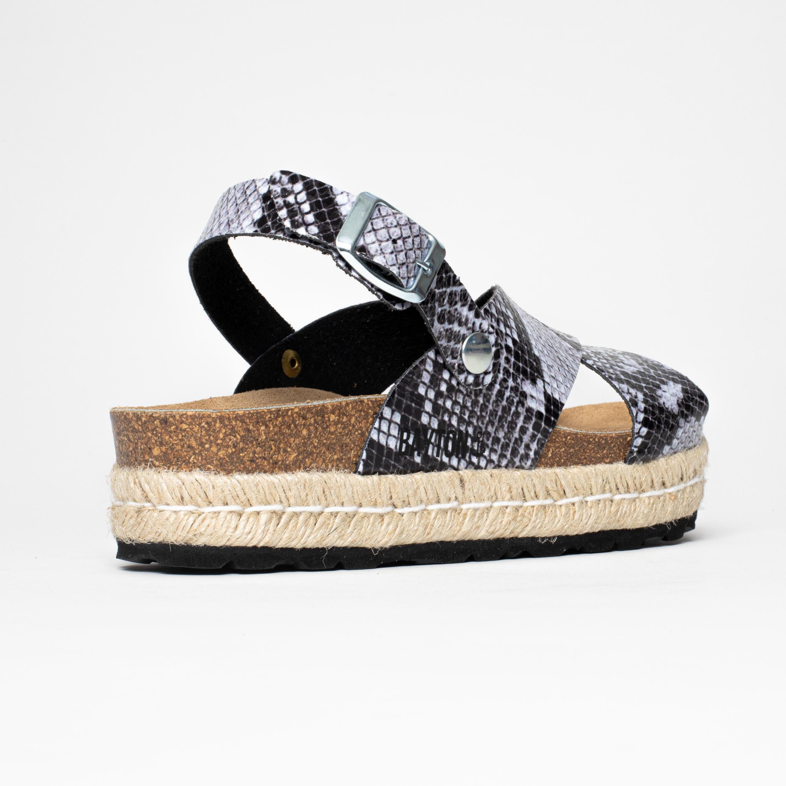 Leida Black Python Platform Sandals