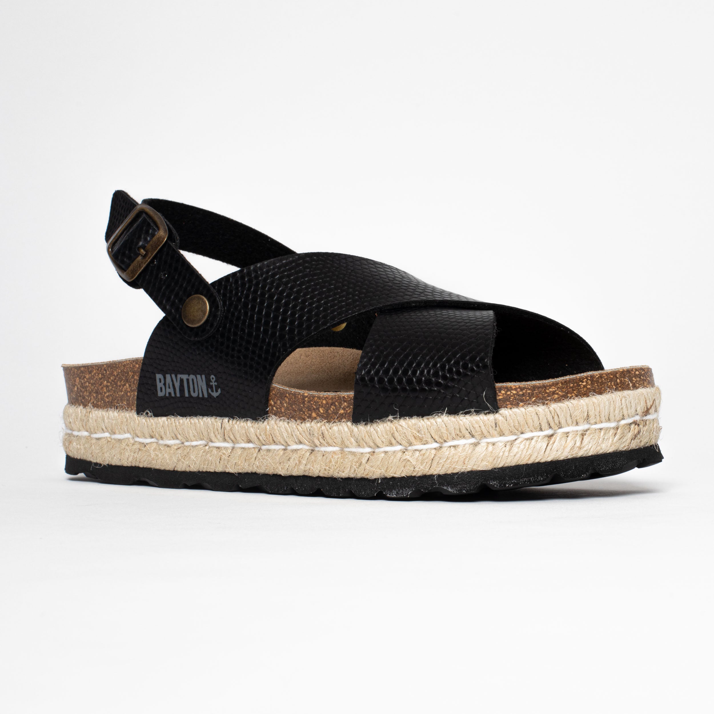 Sandalias Plataforma Leida Negro