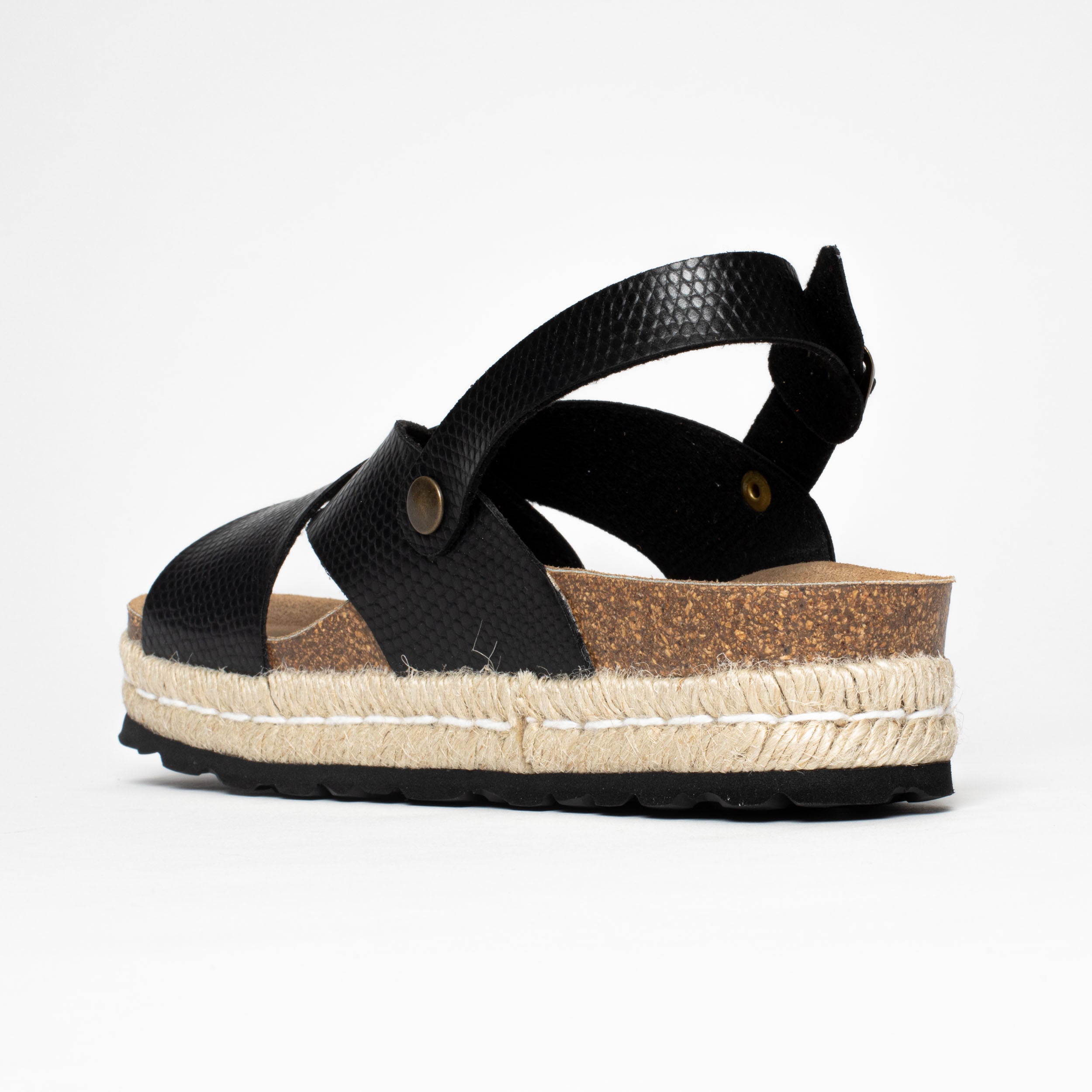 Sandalias Plataforma Leida Negro