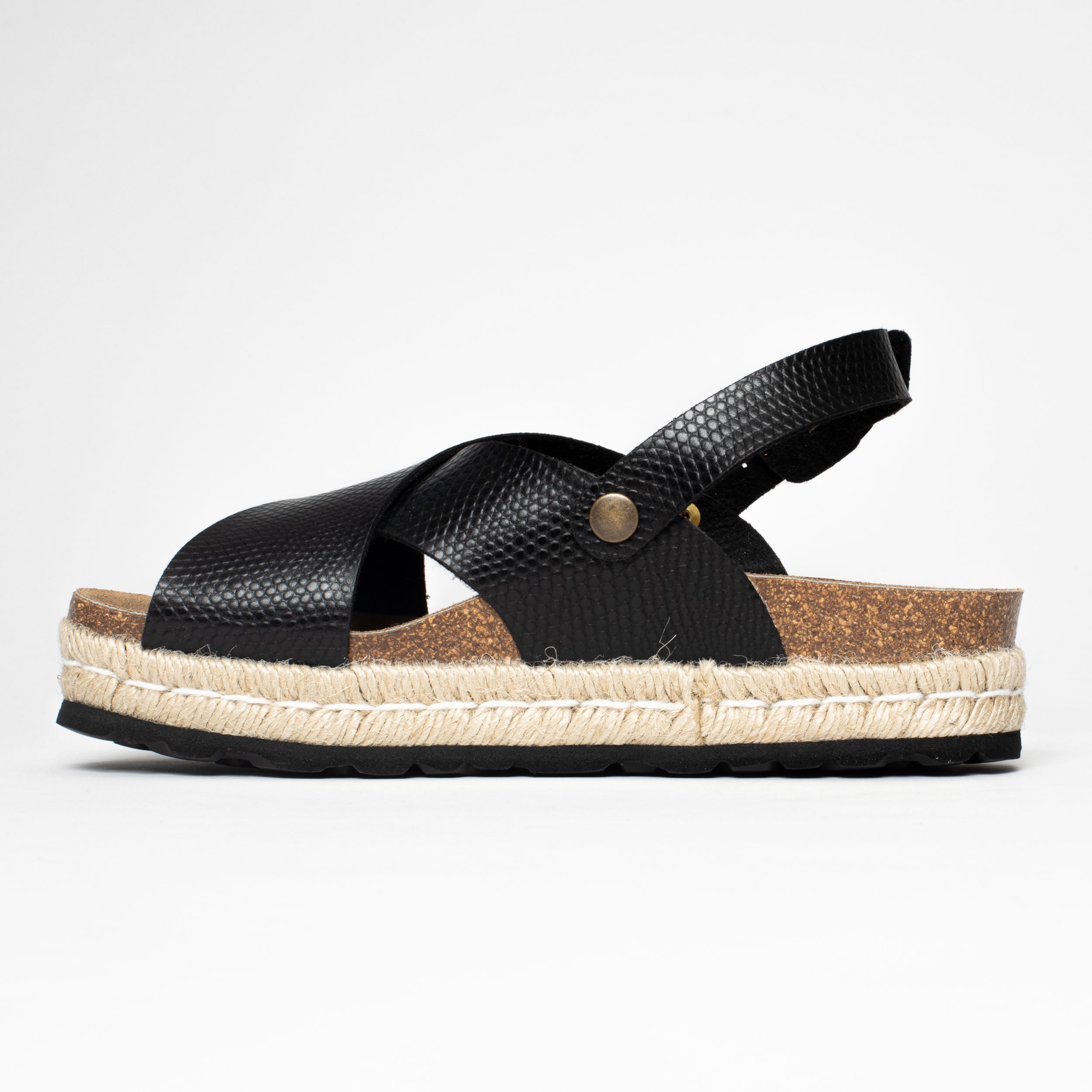 Sandalias Plataforma Leida Negro