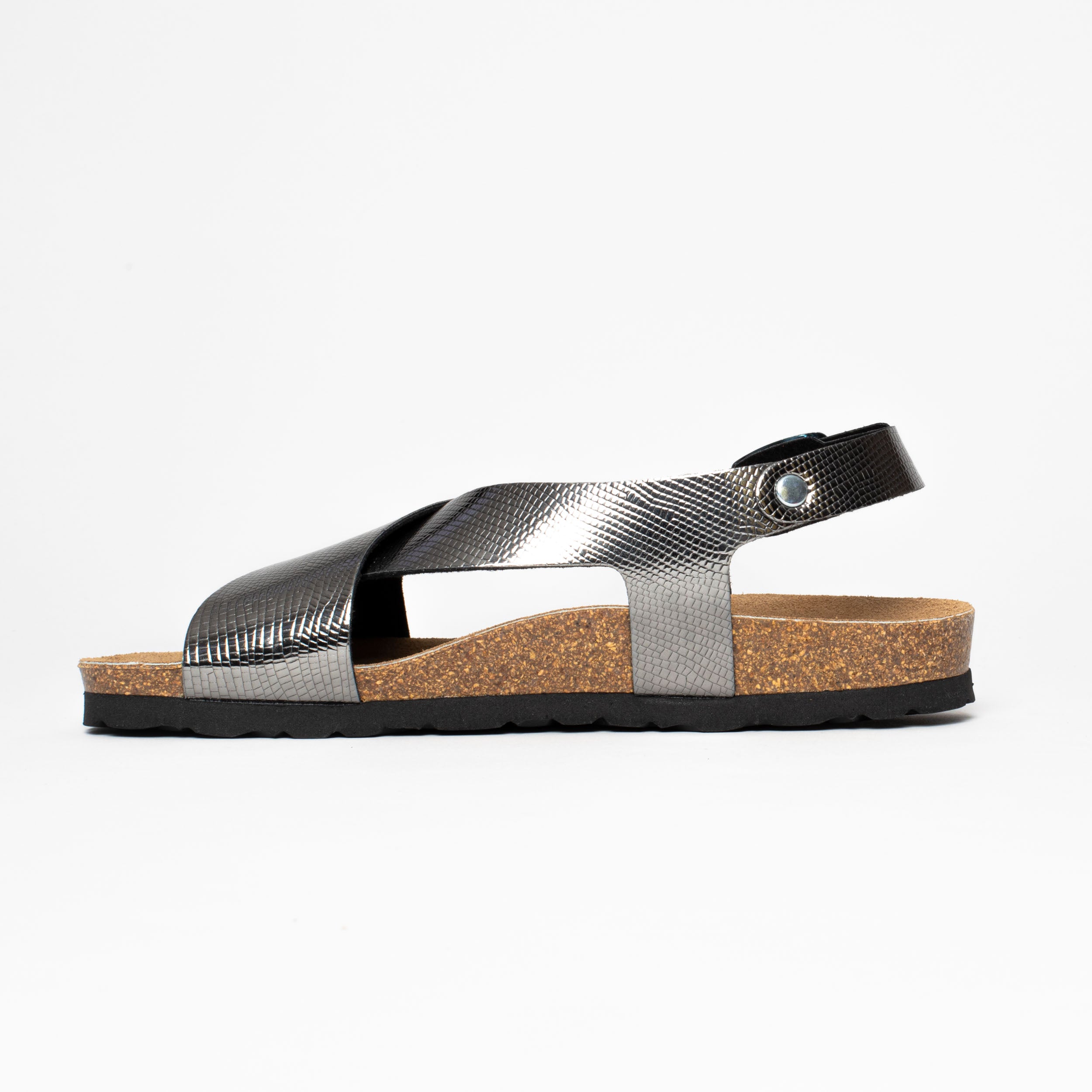 Rioja Pewter Multi-Strap Sandals