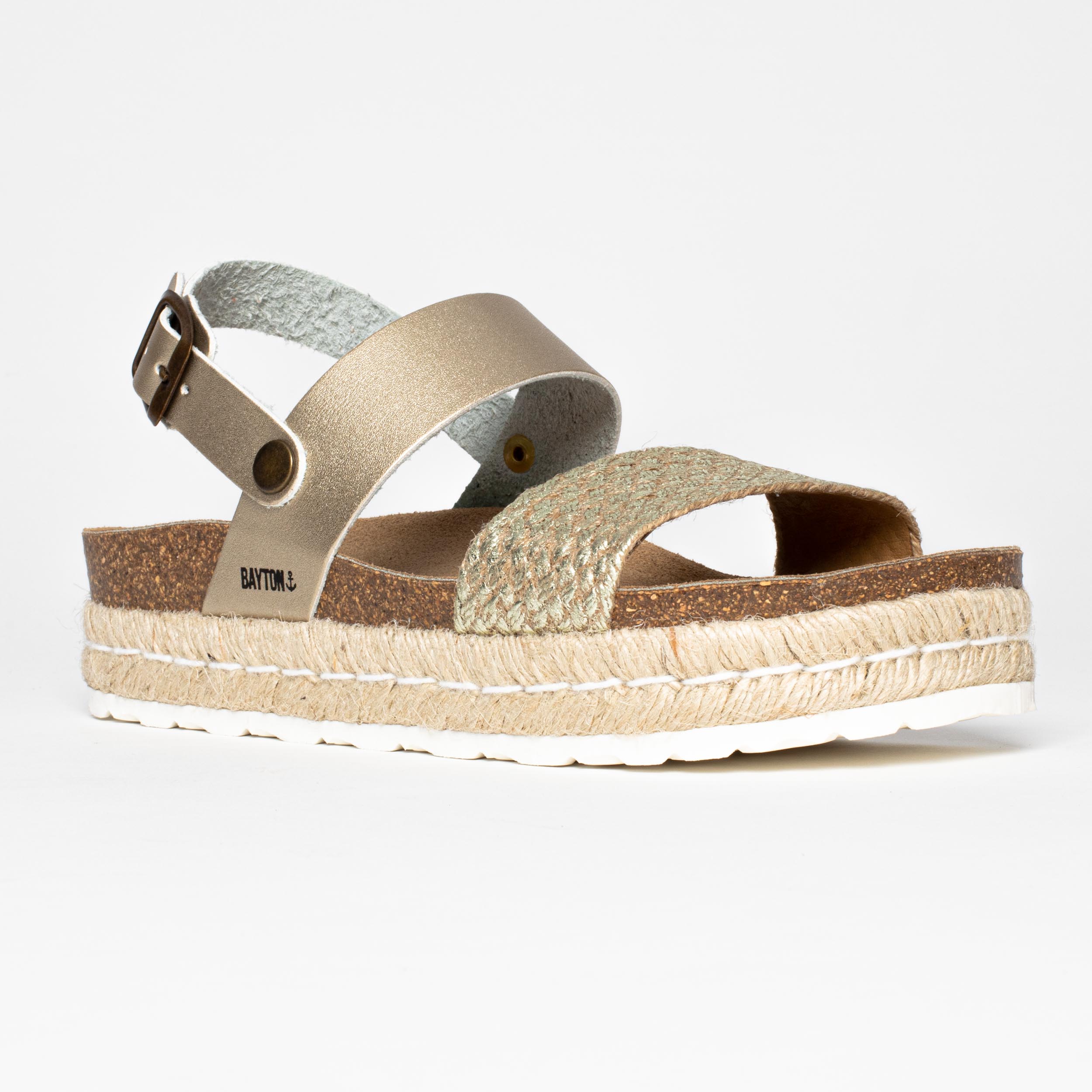 Gaceo Light Gold Platform Sandals