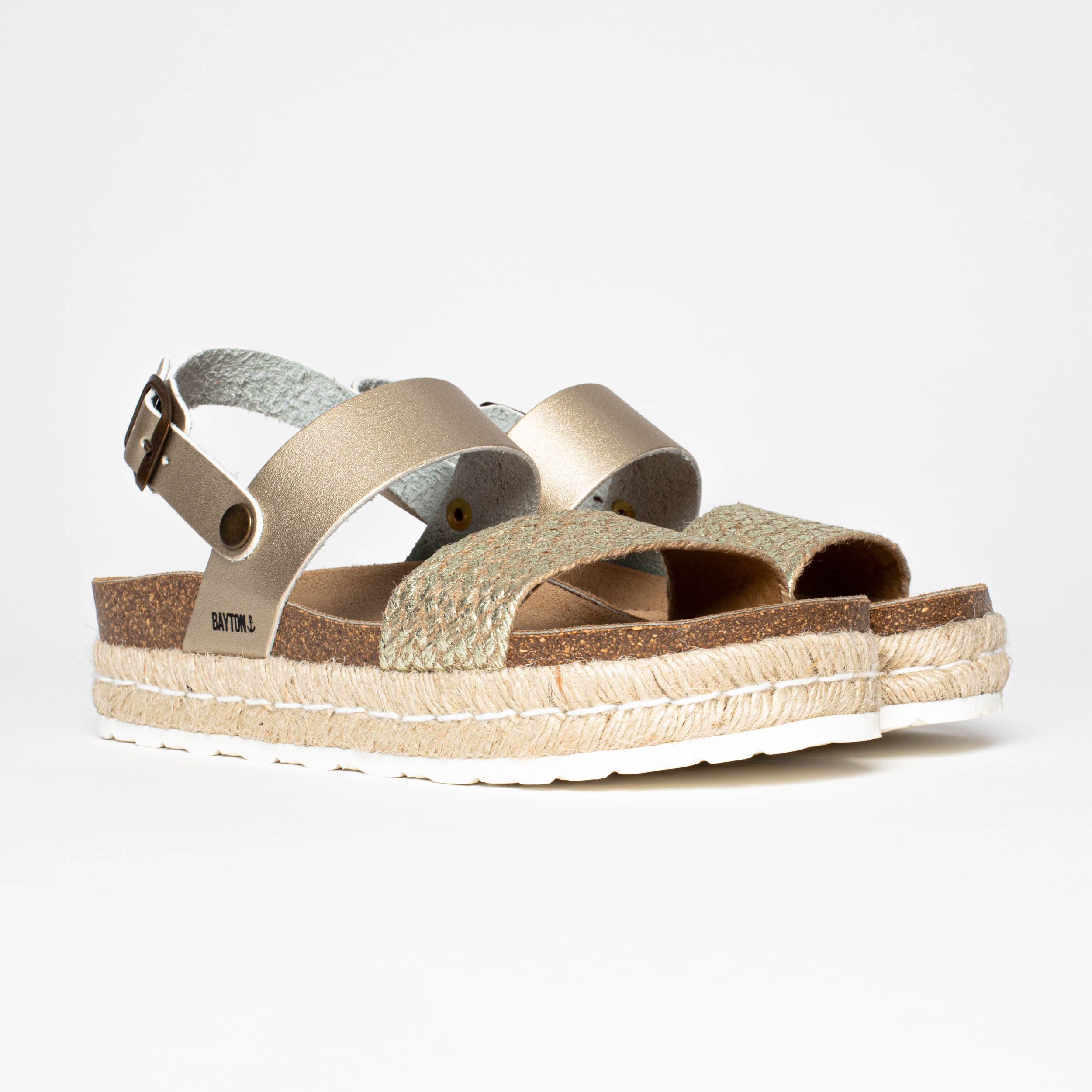 Gaceo Light Gold Platform Sandals