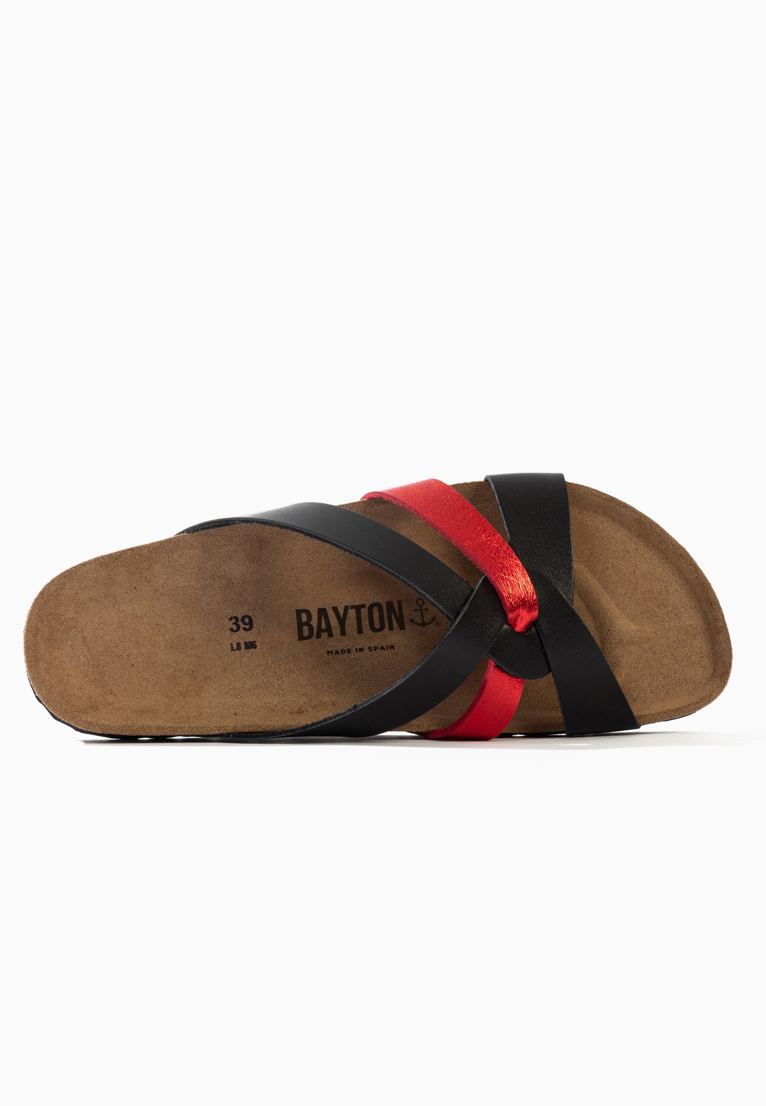 Santander Black and Red Multi-Strap Sandals