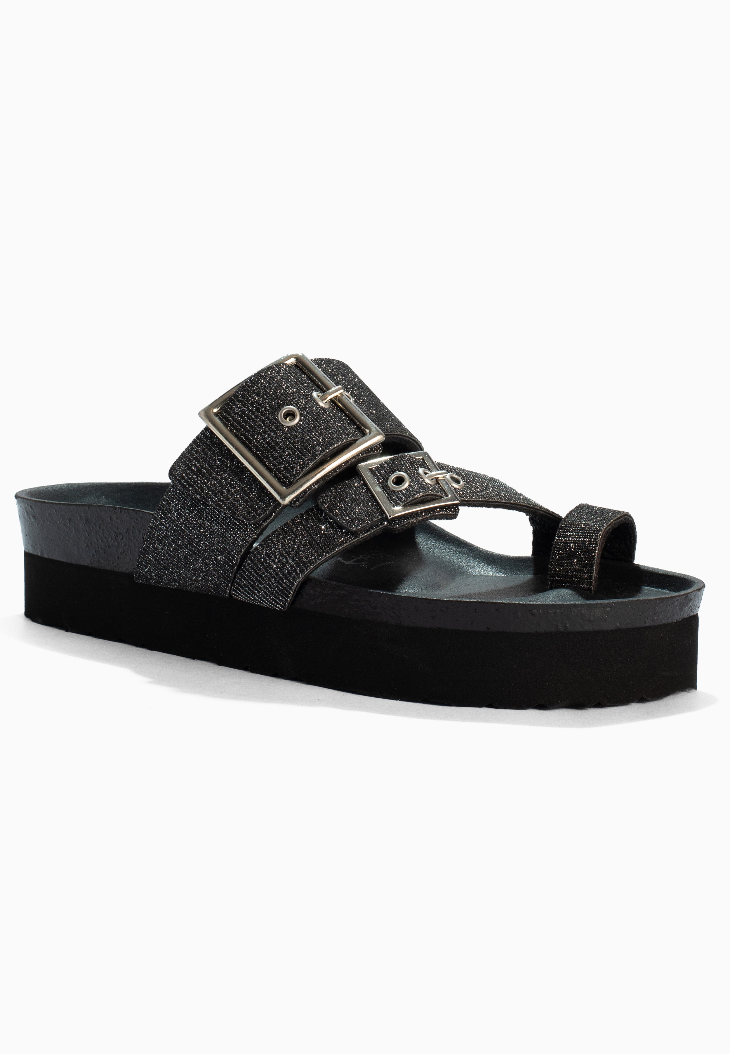 Castel Anthracite Platform Sandals