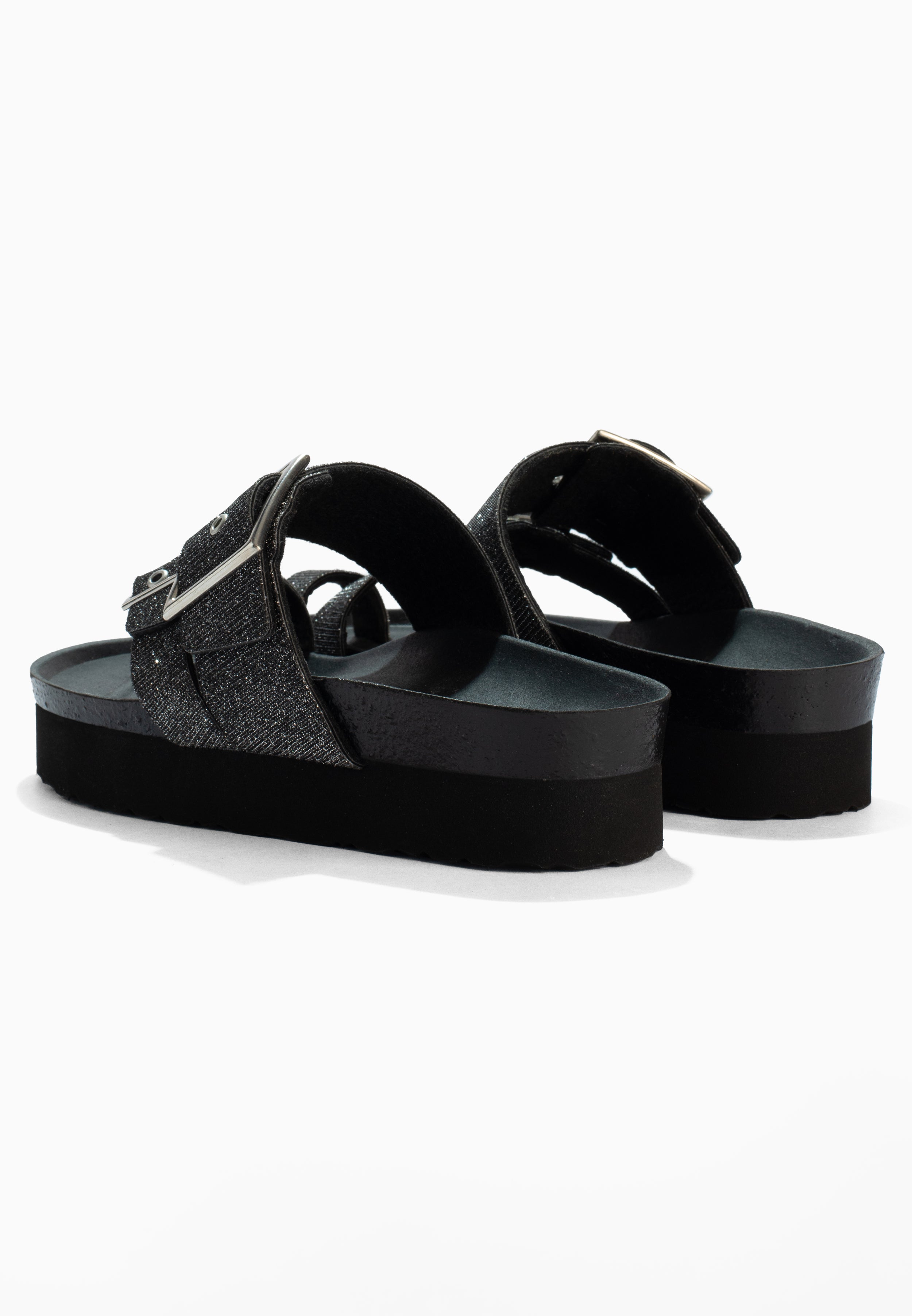 Castel Anthracite Platform Sandals