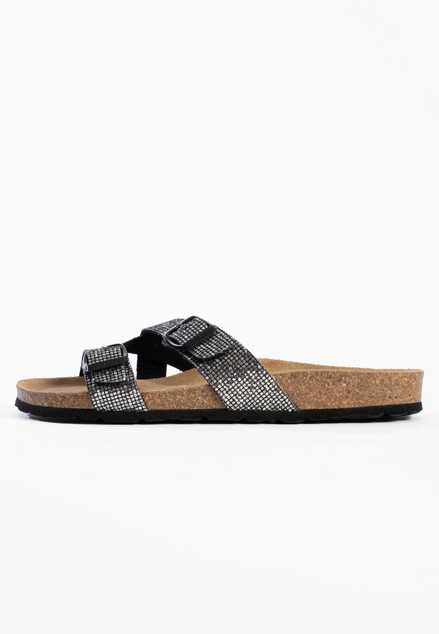 Cleo Pewter 2 Strap Sandals