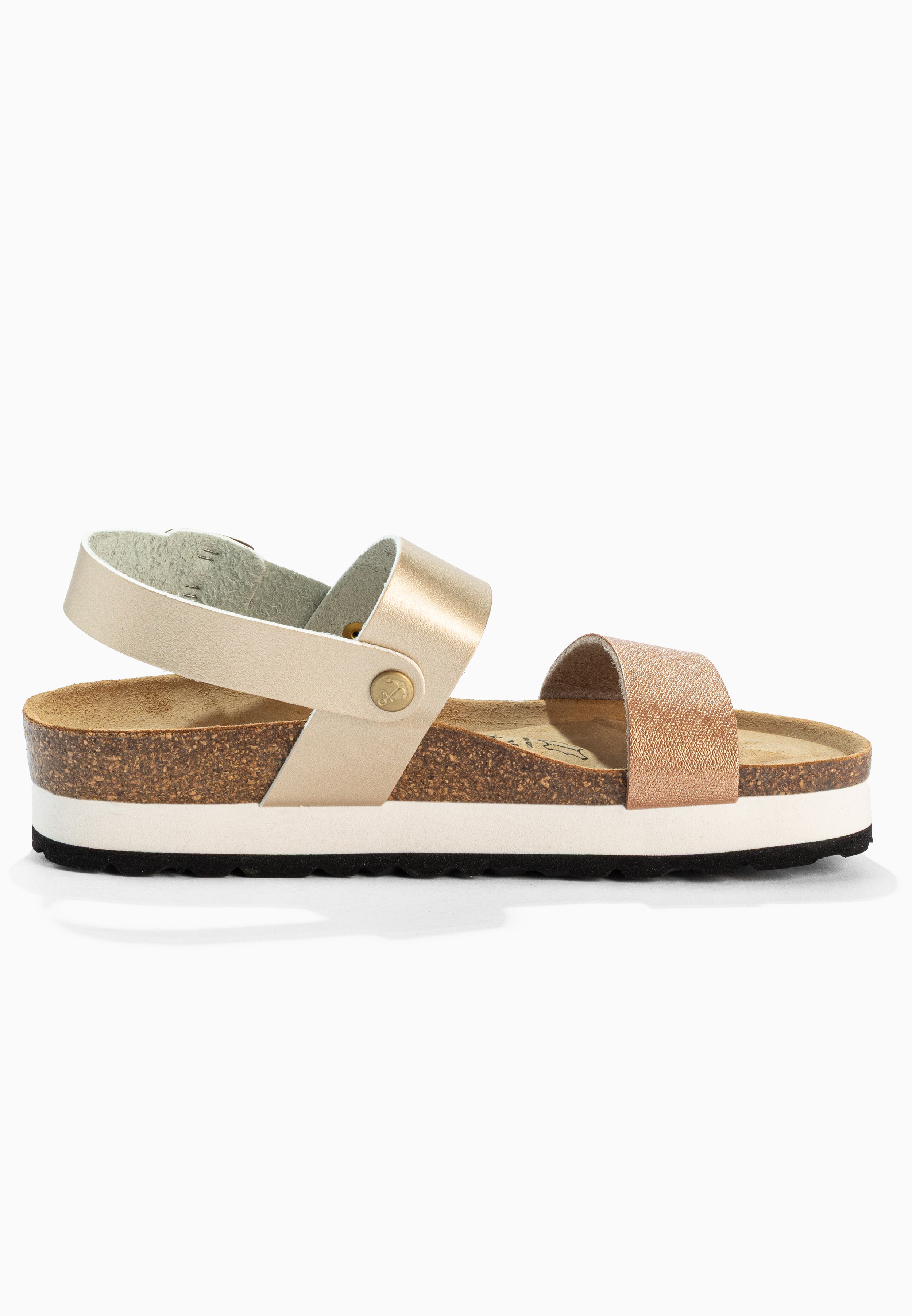 Almeria Light Gold and Platinum Platform Sandals