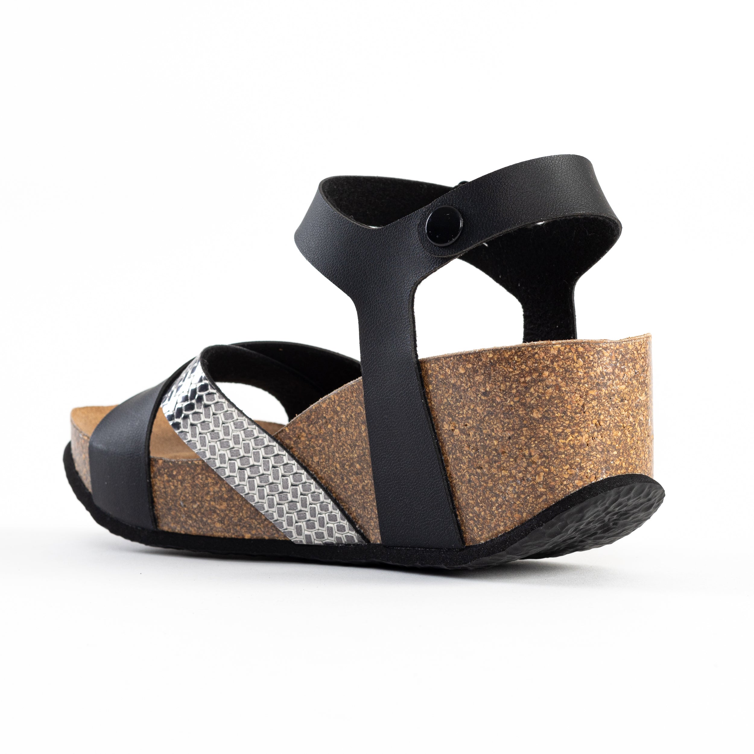 Menorca Black and Silver Sandals