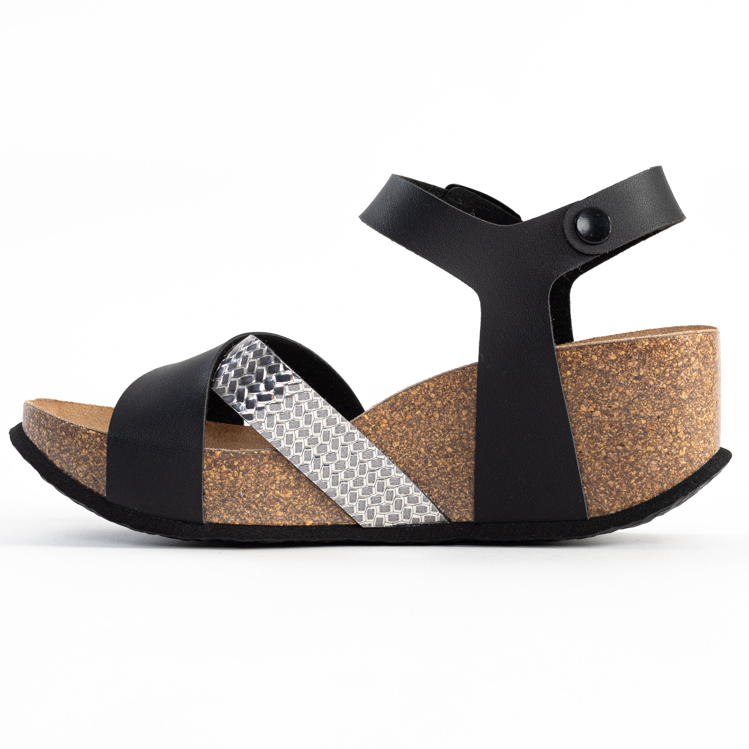 Menorca Black and Silver Sandals