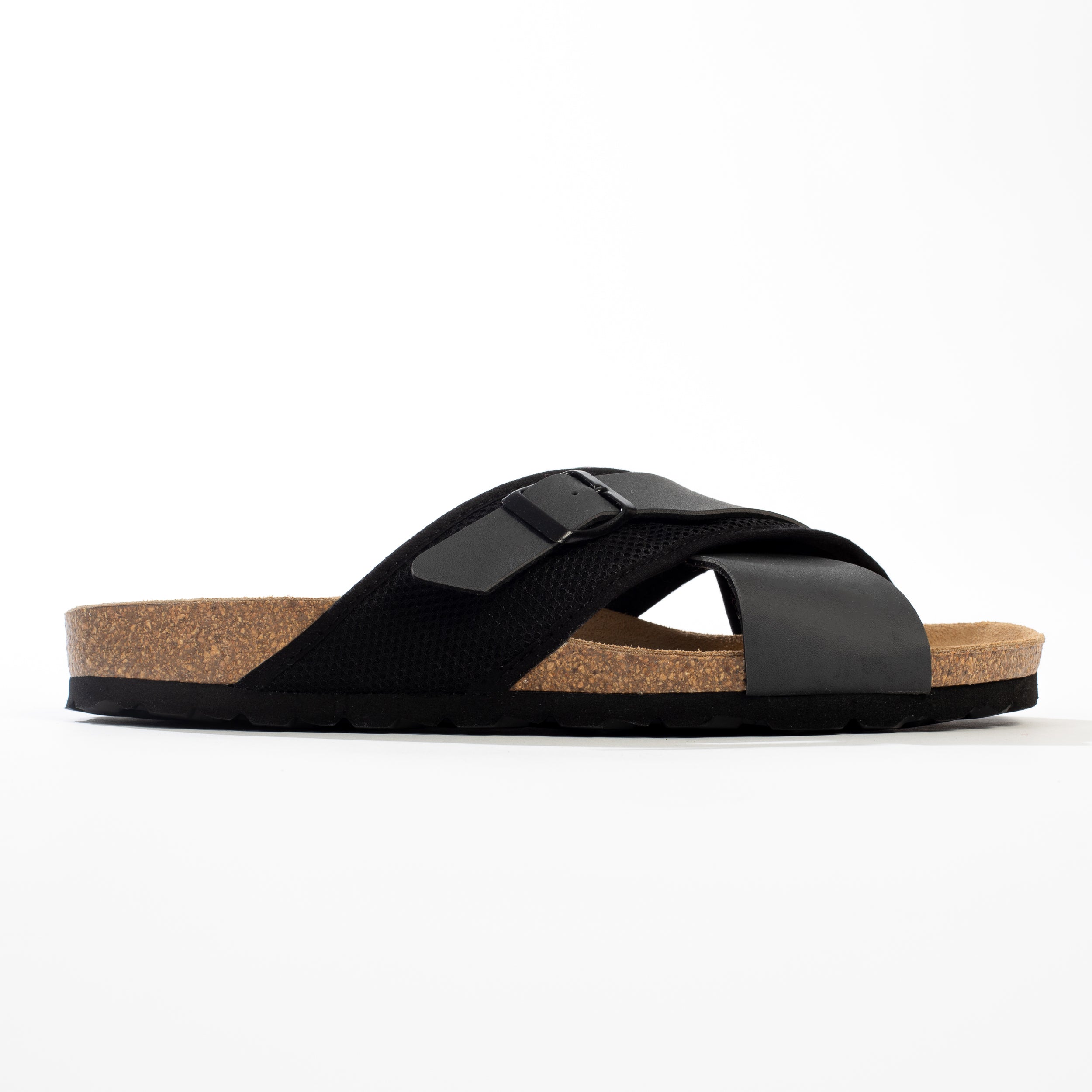 Arezzo Black and Dark Grey 2 Strap Sandals