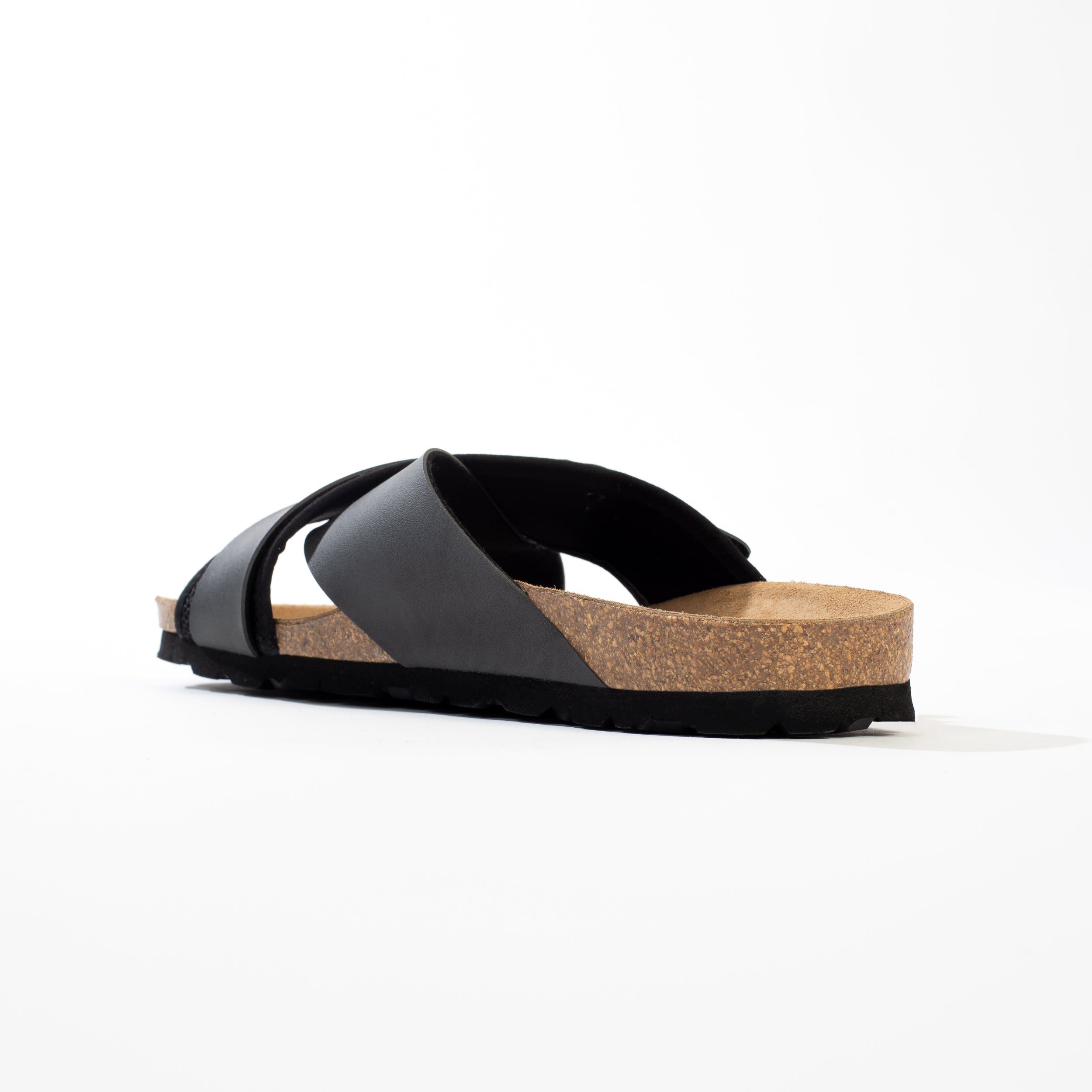 Arezzo Black and Dark Grey 2 Strap Sandals