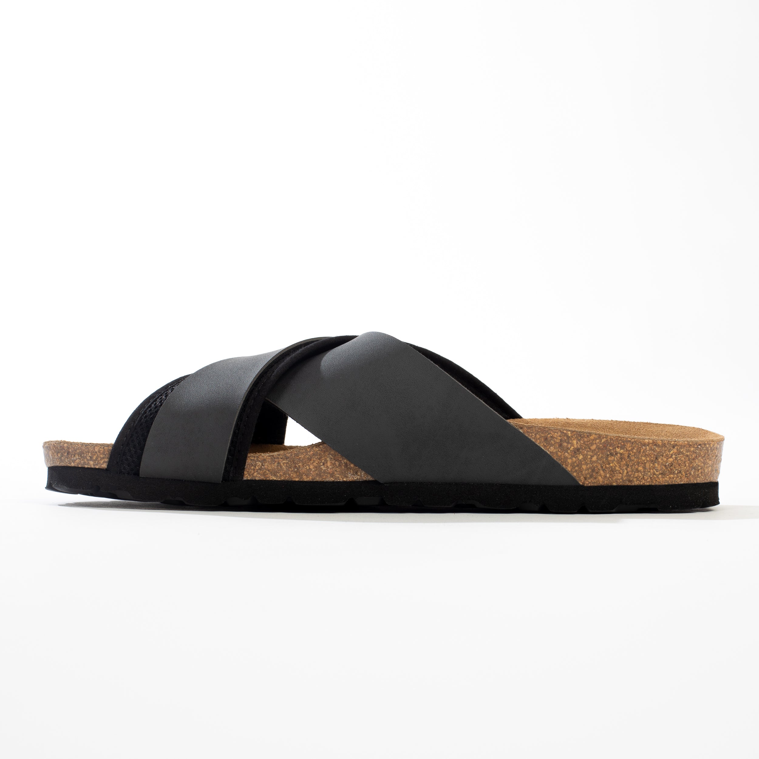 Arezzo Black and Dark Grey 2 Strap Sandals