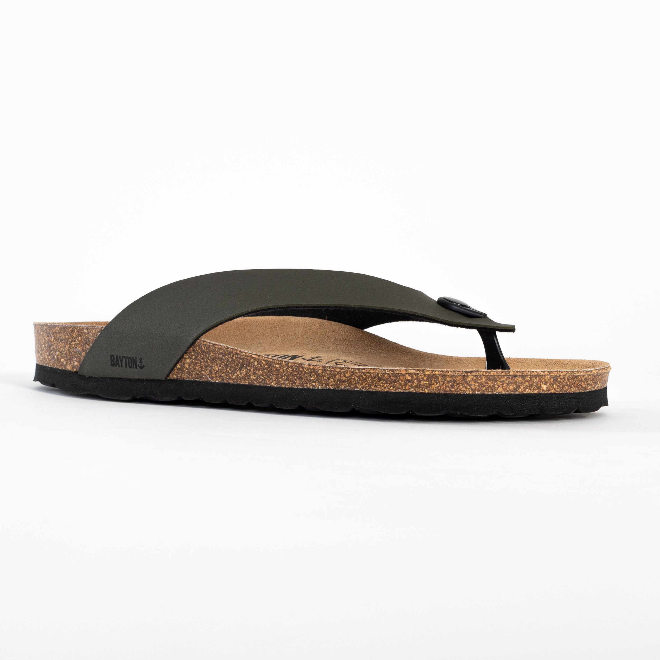 Lucca 2 Straps Khaki Toe-Thong Sandals