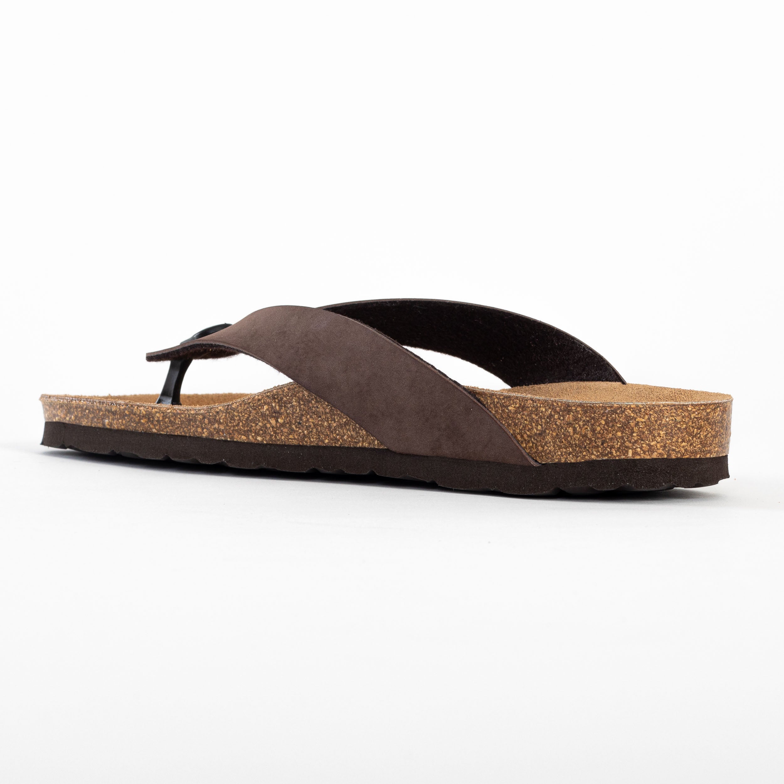 Lucca 2 Straps Brown Toe-Thong Sandals