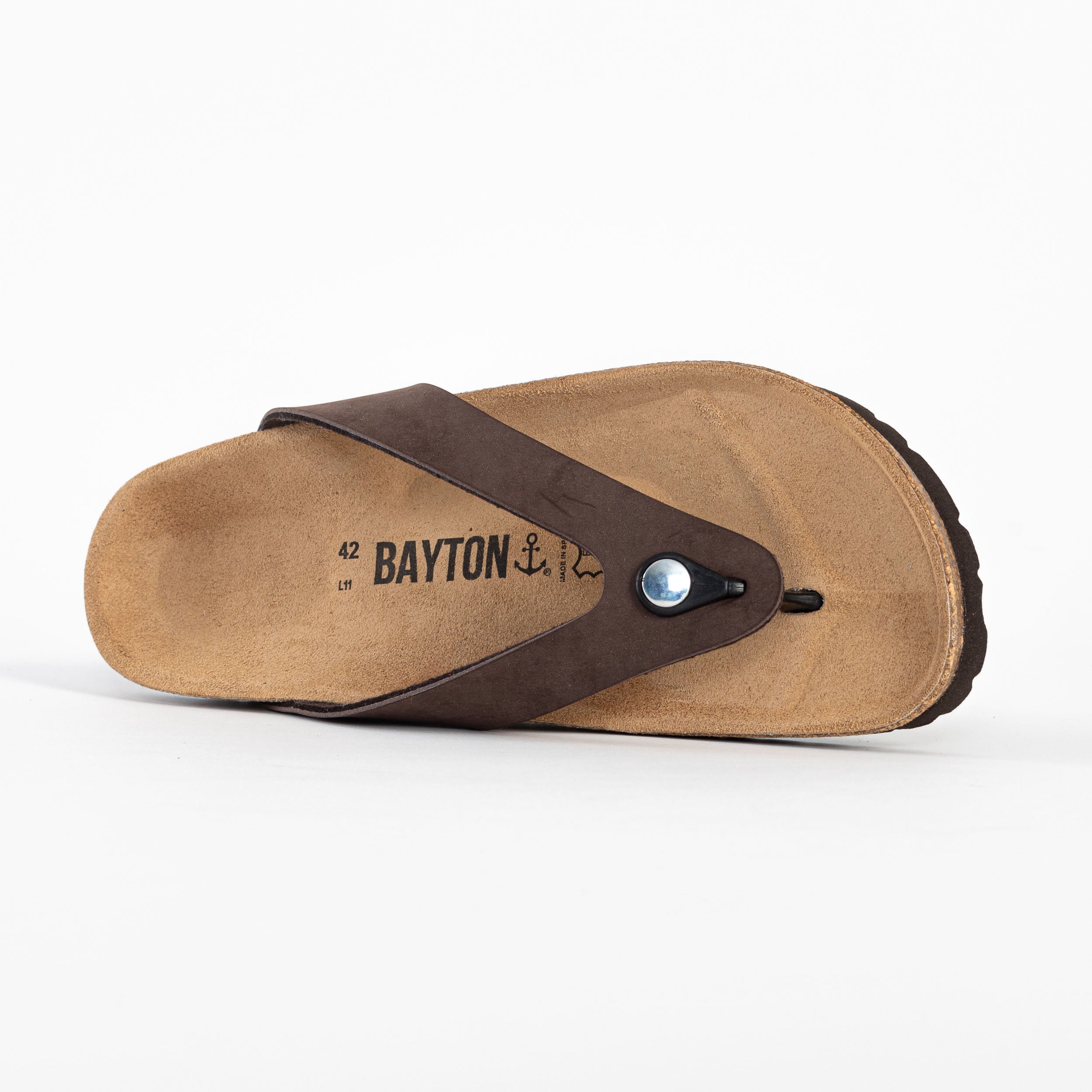 Lucca 2 Straps Brown Toe-Thong Sandals