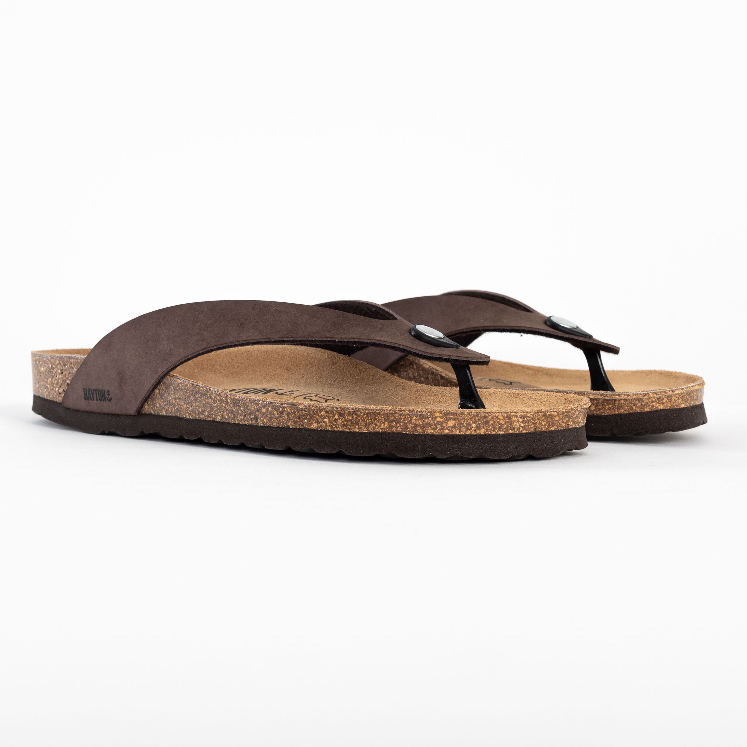 Lucca 2 Straps Brown Toe-Thong Sandals