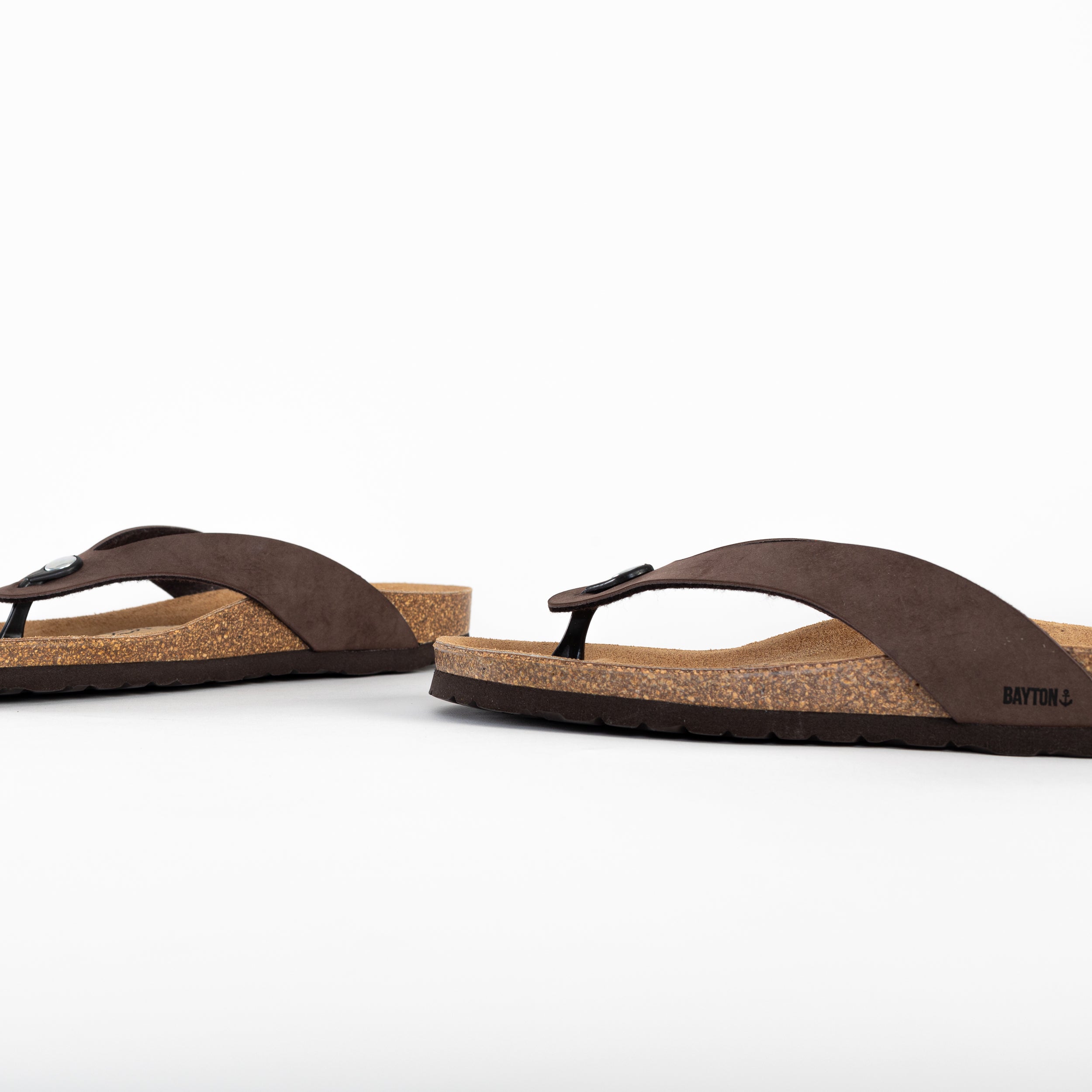 Lucca 2 Straps Brown Toe-Thong Sandals