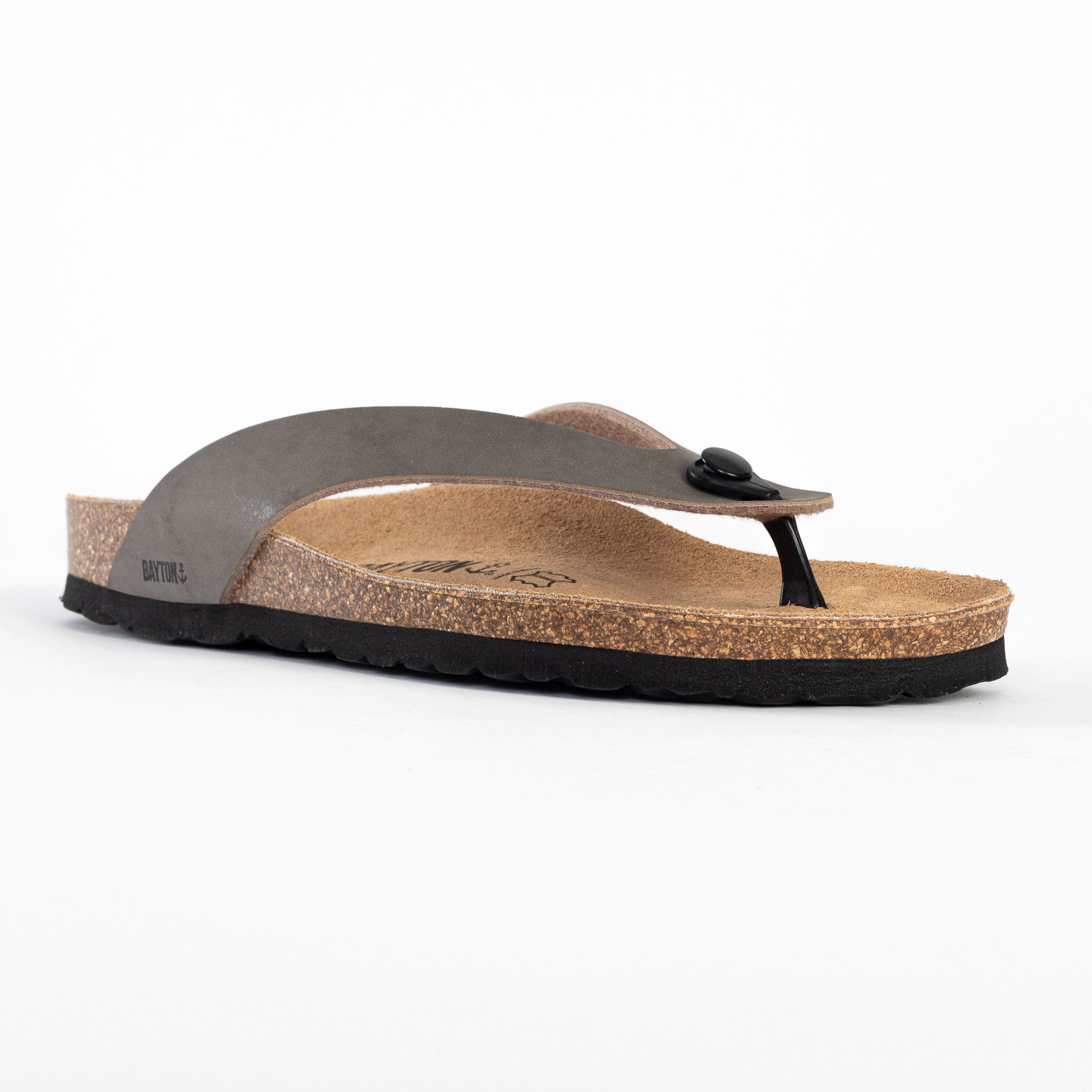 Lucca 2 Straps Grey Toe-Thong Sandals