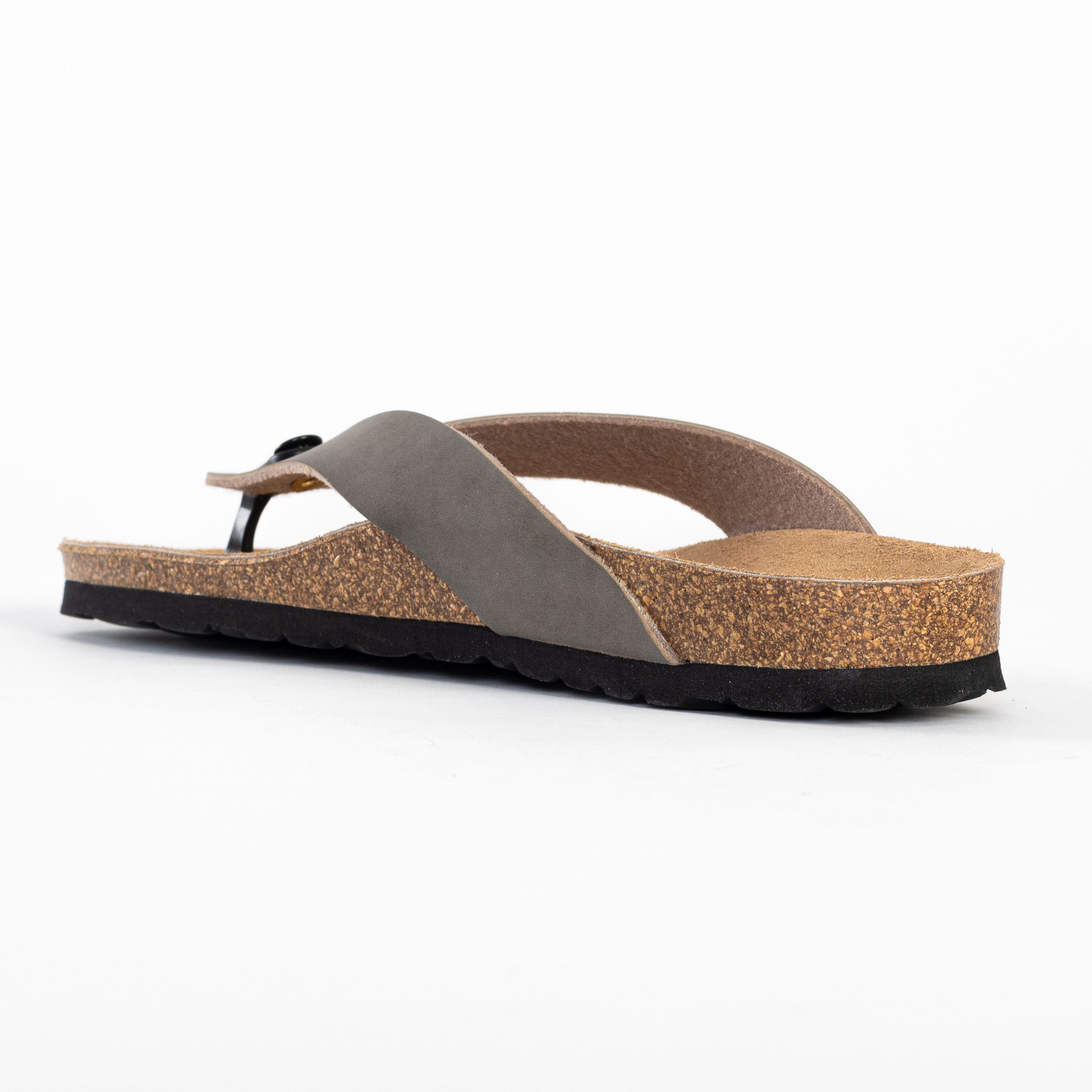 Lucca 2 Straps Grey Toe-Thong Sandals