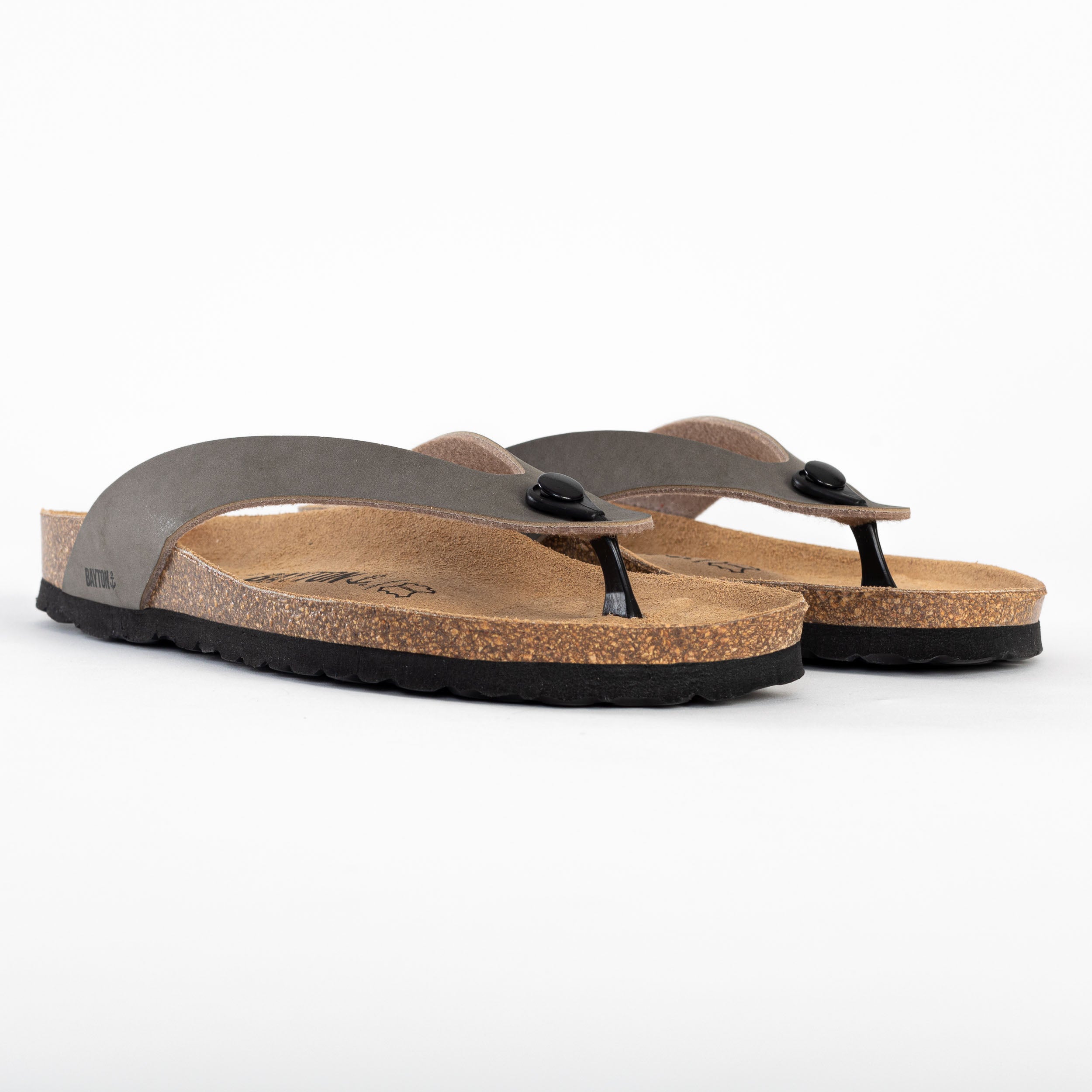 Lucca 2 Straps Grey Toe-Thong Sandals