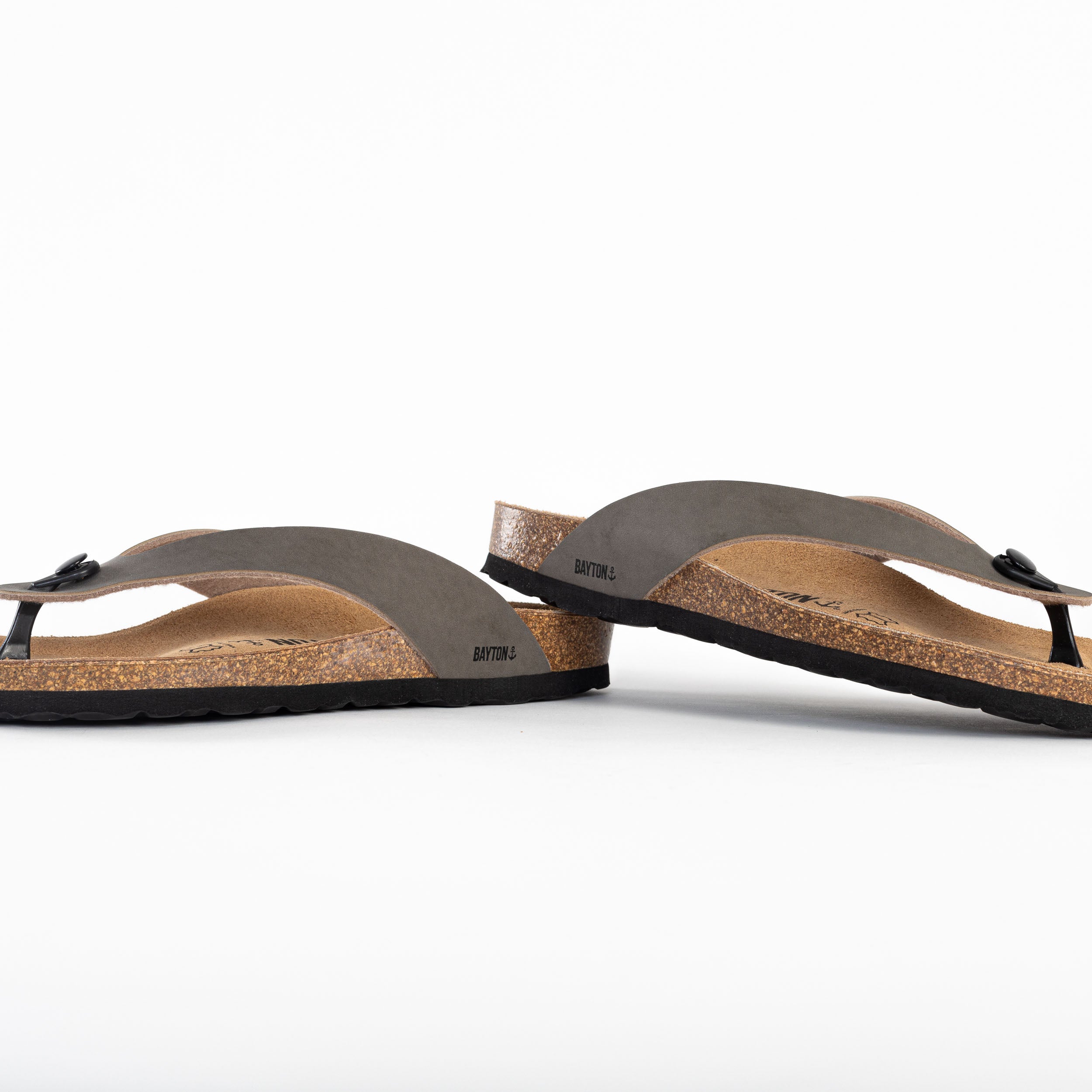 Lucca 2 Straps Grey Toe-Thong Sandals